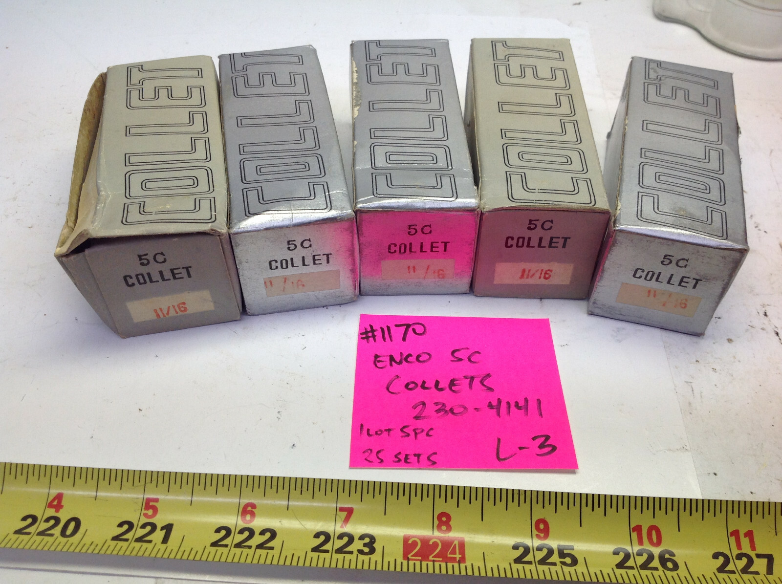 Enco 11/16 5c Collets (6 pc in LOT) 230-4141 (#1172-L6) Enco 11/16 5c Collets (6 pc in LOT) 230-4141 (#1172-L6)