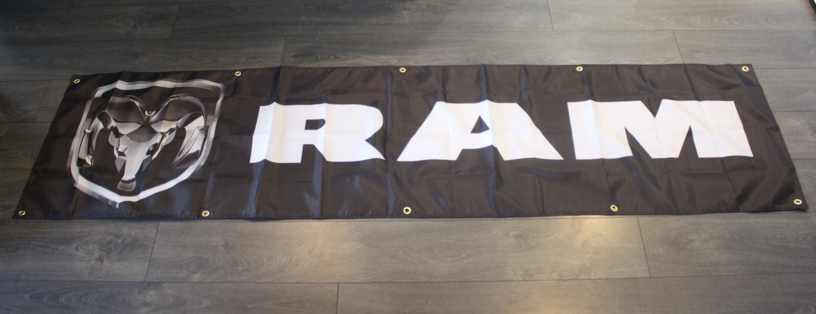 Dodge Ram Trucks Banner Flag Big 2x8 feet Truck Mechanic Garage Racing