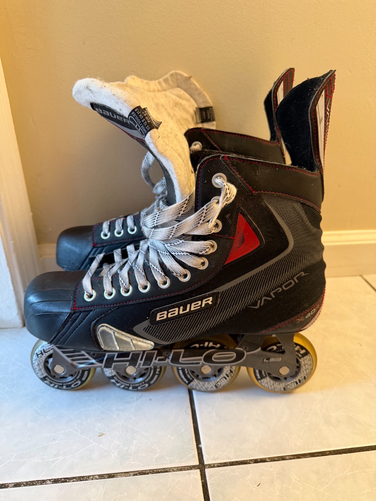 Bauer Vapor X40R Inline Roller Hockey Skates Size 11R Hi-Lo 80mm 82A