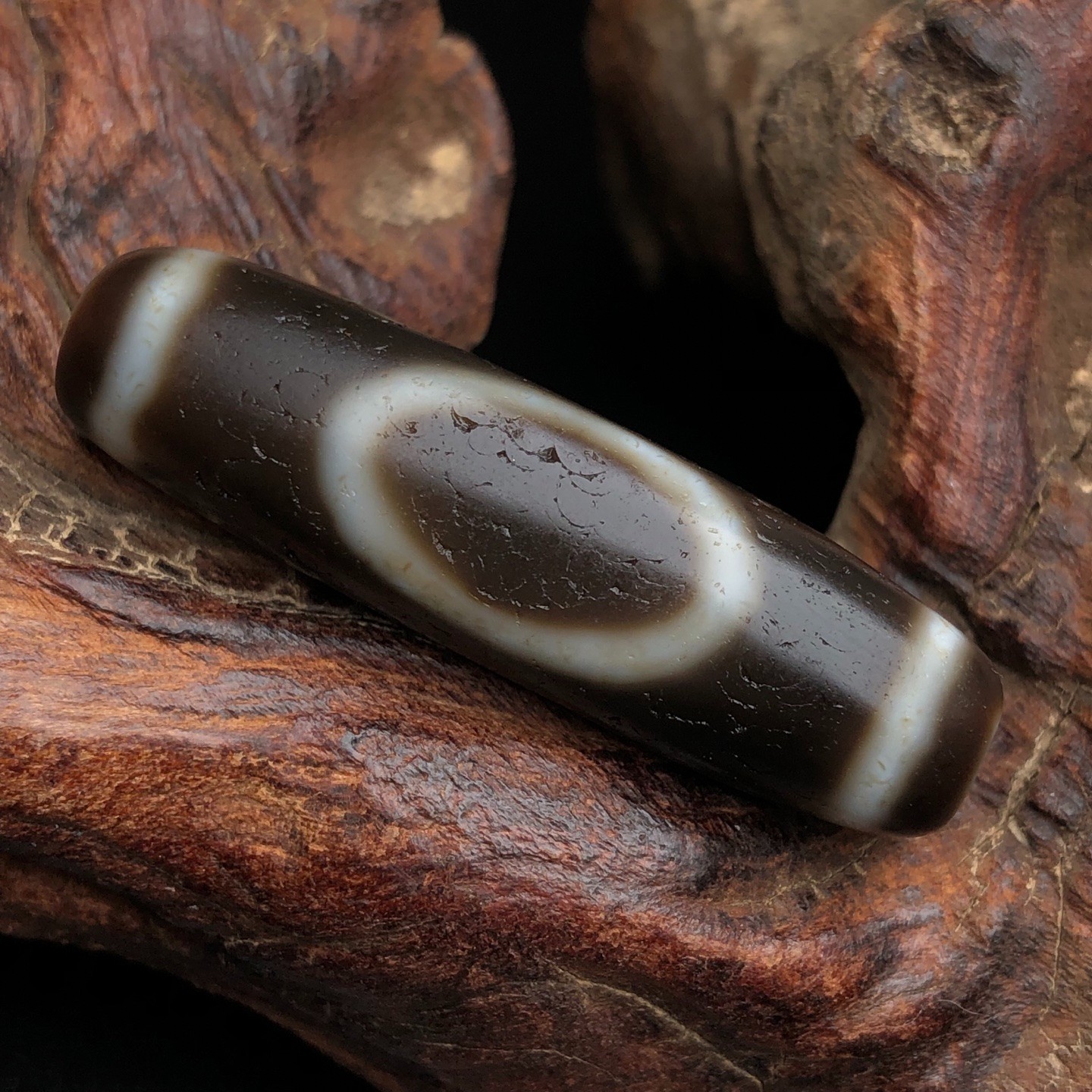 Ancient Tibetan Heaven&Earth Dzi Bead Old Agate Amulet Pendant 38×10mm #C Ancient Tibetan Heaven&Earth Dzi Bead Old Agate Amulet Pendant 38×10mm #C