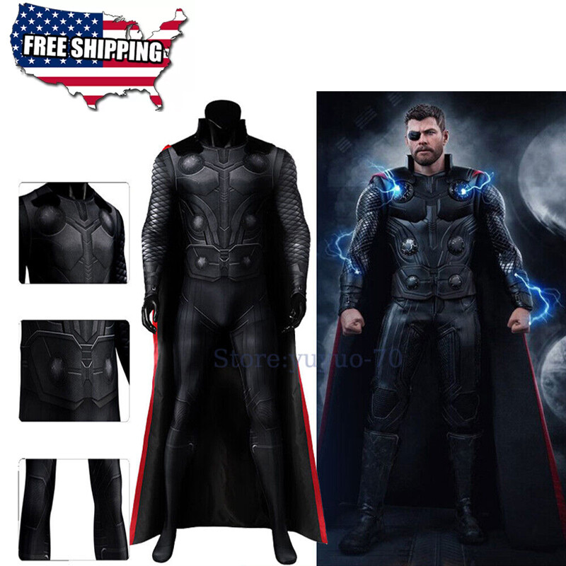 Avengers:Infinity War Thor Cosplay Jumpsuit+Cape Costume Collection Party Outfit Avengers:Infinity War Thor Cosplay Jumpsuit+Cape Costume Collection Party Outfit
