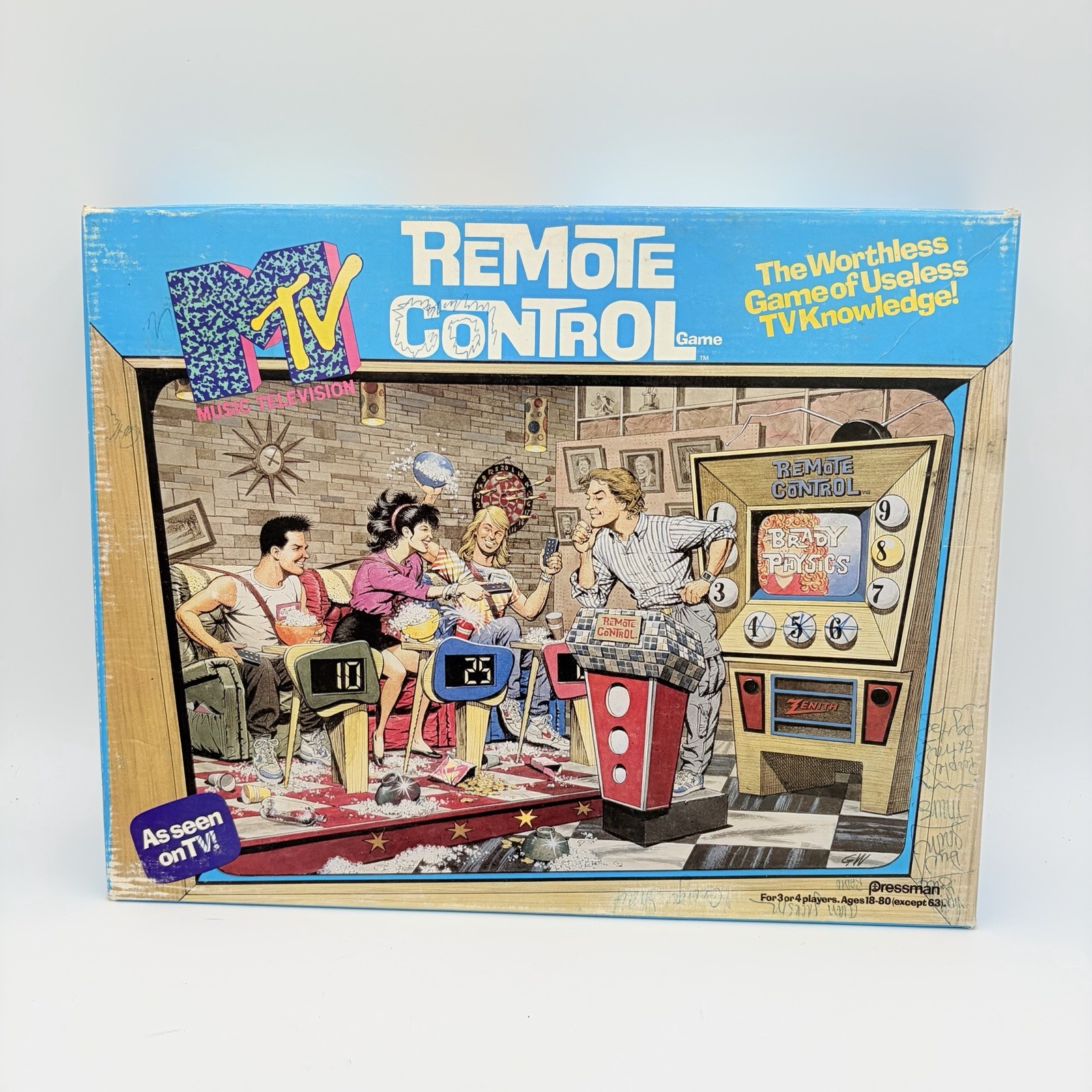 Vintage 1989 MTV Remote Control Board Game 100% Complete In Box Pressman Toys