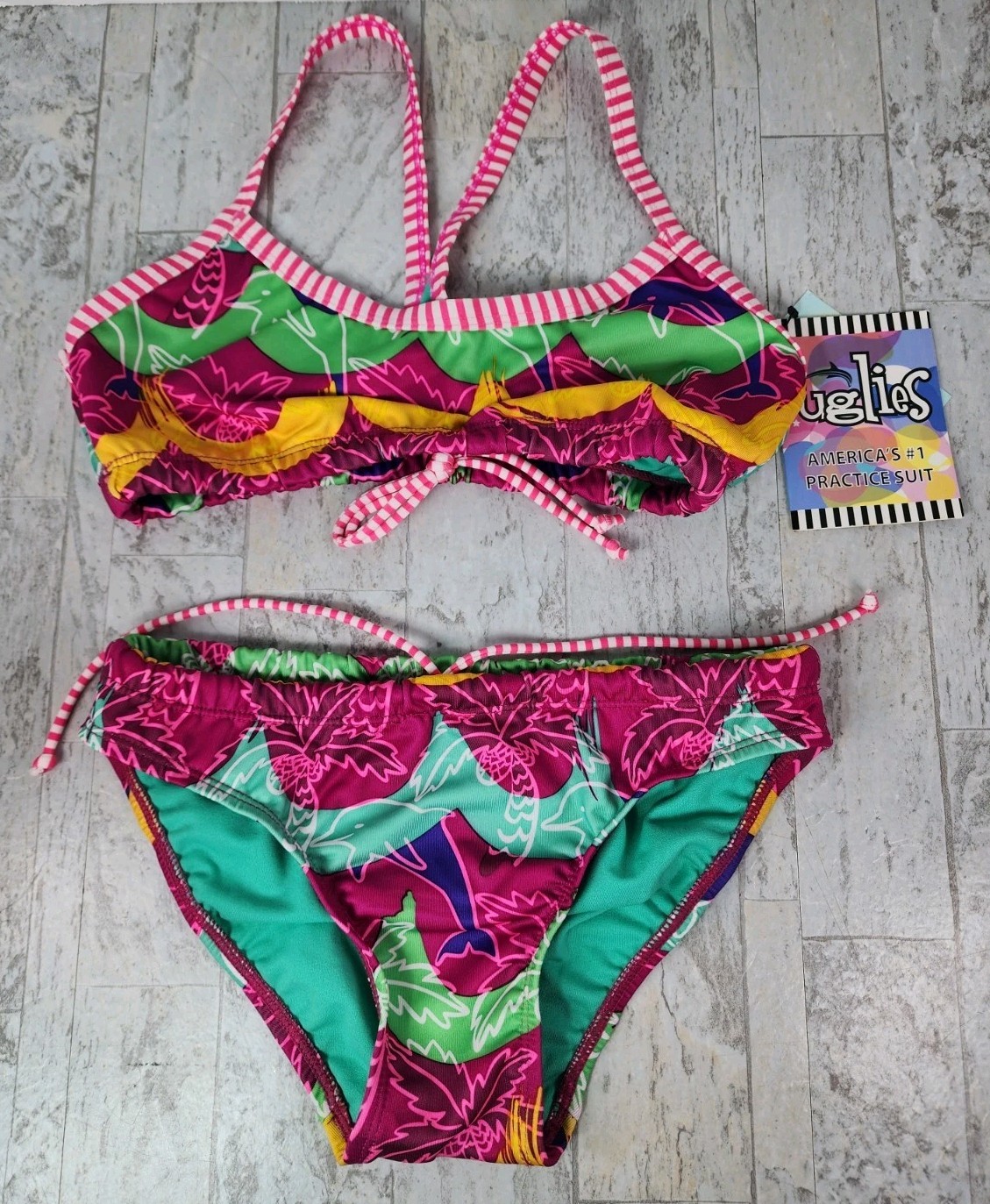 Uglies Girls Medium Dolfin NEW w/tag two Piece Swimsuit Tropicana 30A