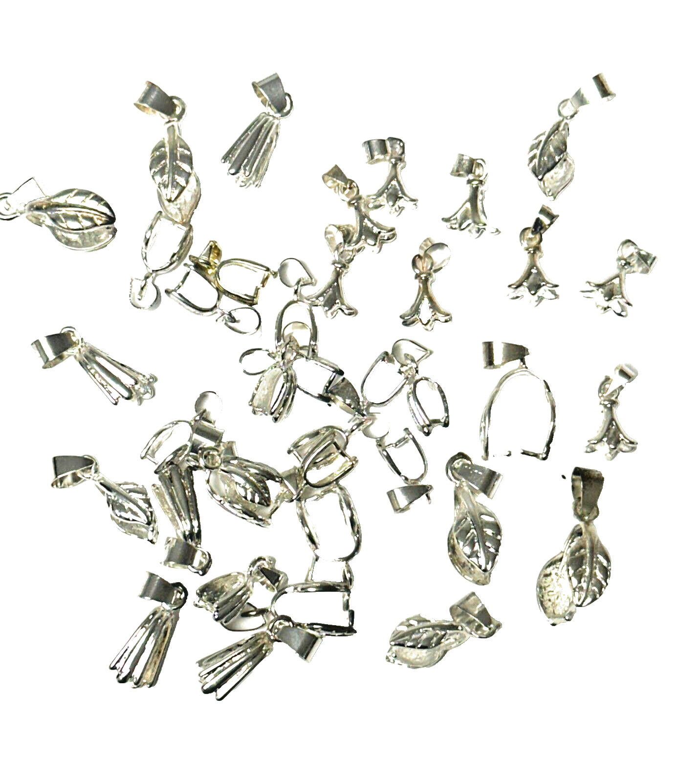 Beadalon Silver Tone PINCH BAIL KIT CONTAINS 42 PIECES TOTAL