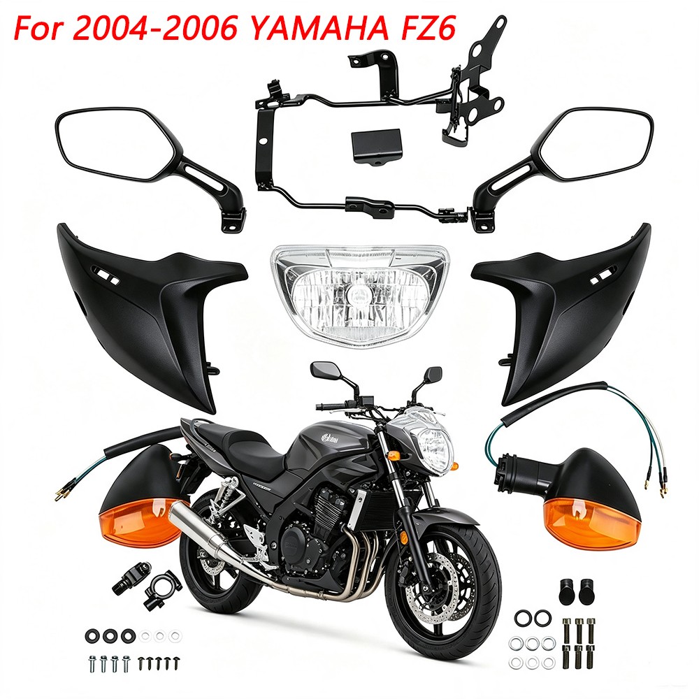 Front Headlight Kit Head Light Assembly For 2004-2006 YAMAHA FZ6 FZ6N USA