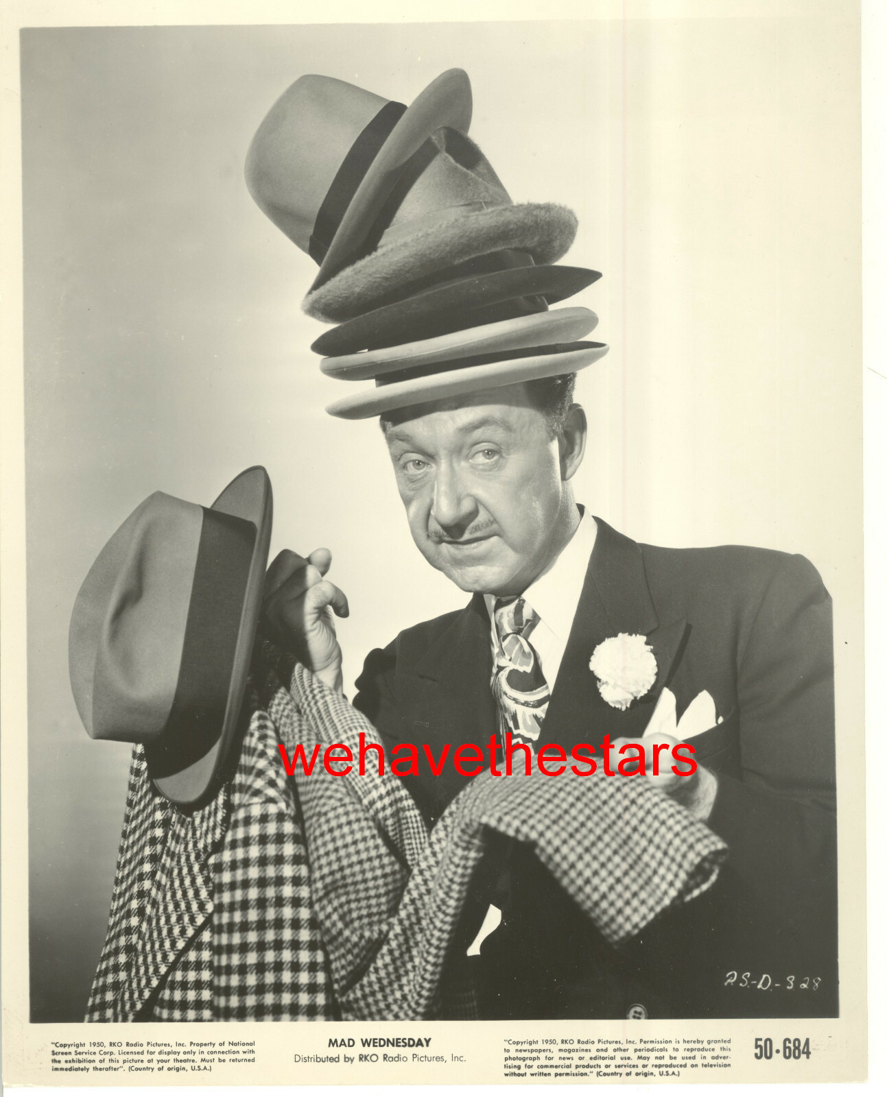 VINTAGE Franklin Pangborn CHARACTER ACTOR \'50 MULTIPLE HATS Publicity Portrait