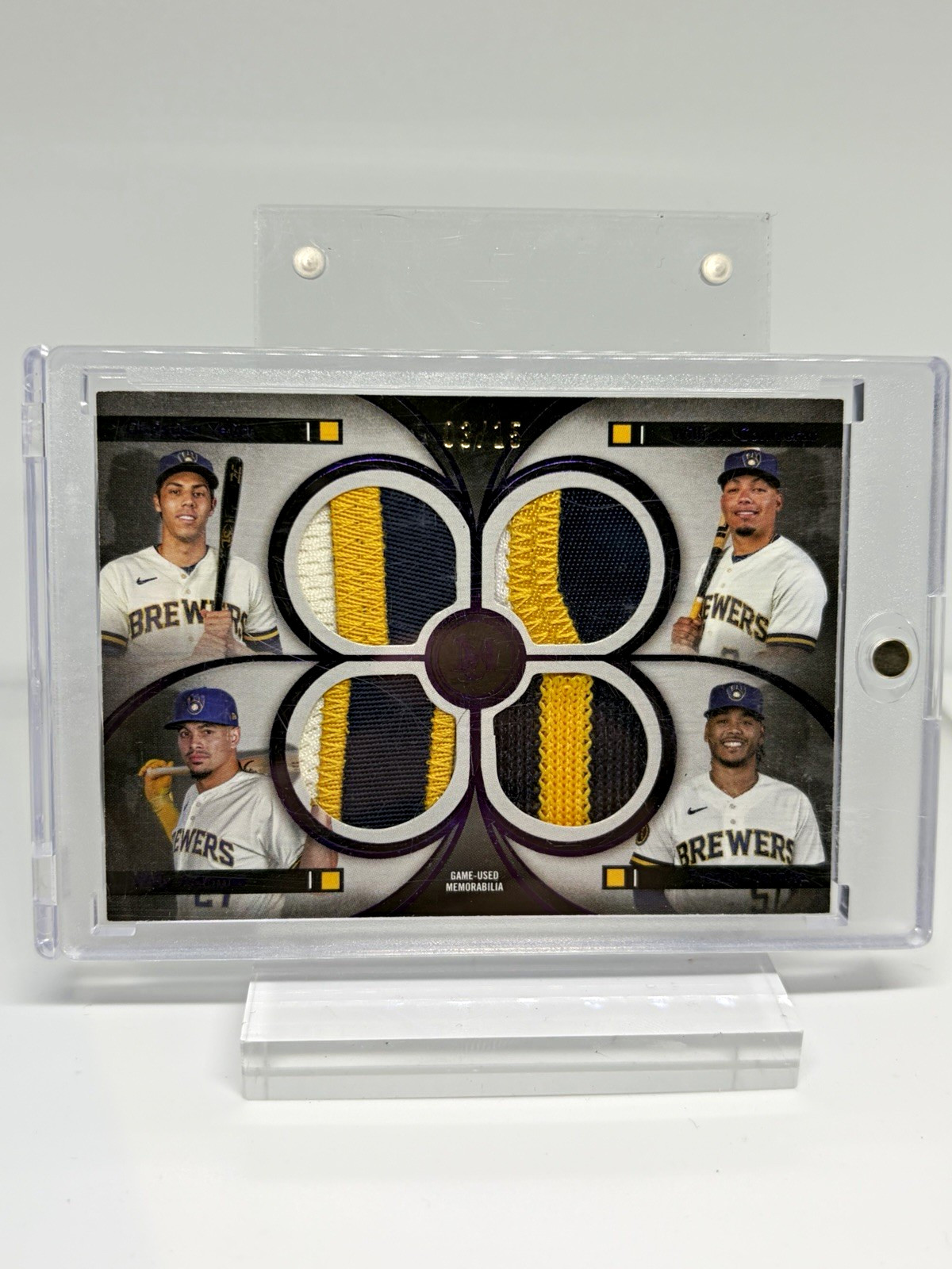 Topps 2024 Museum Collection Primary Pieces Quad Relics Amethyst /15 FPQR-YCAP