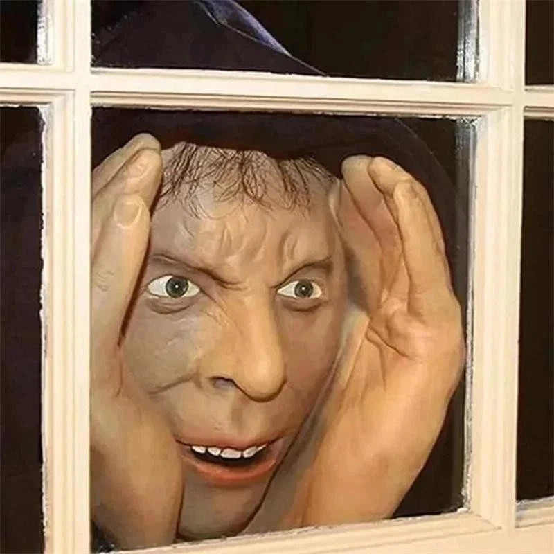 Scary Peeper Freak Halloween Decoration Clown Indoor and Outdoor Window Hanging