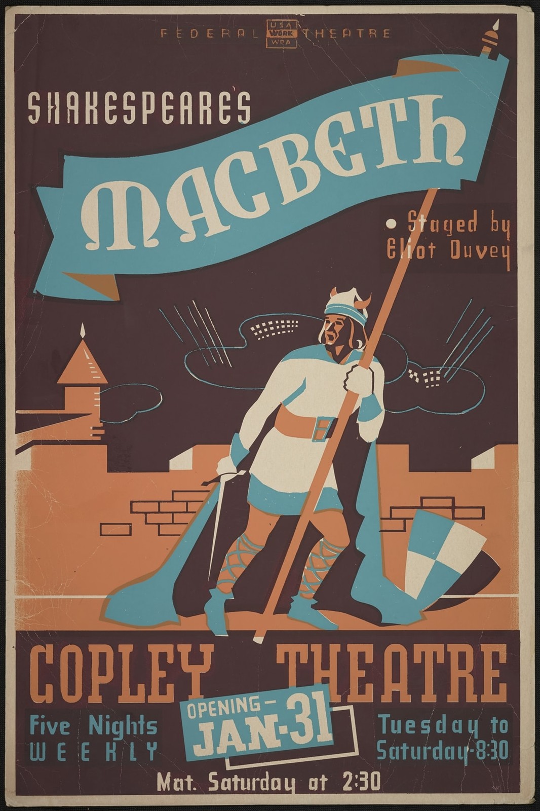 🎭 Shakespeare's Macbeth Theater Poster - 24x36” Rare 1930s Matte Print 🎟️ 🎭 Shakespeare's Macbeth Theater Poster - 24x36” Rare 1930s Matte Print 🎟️