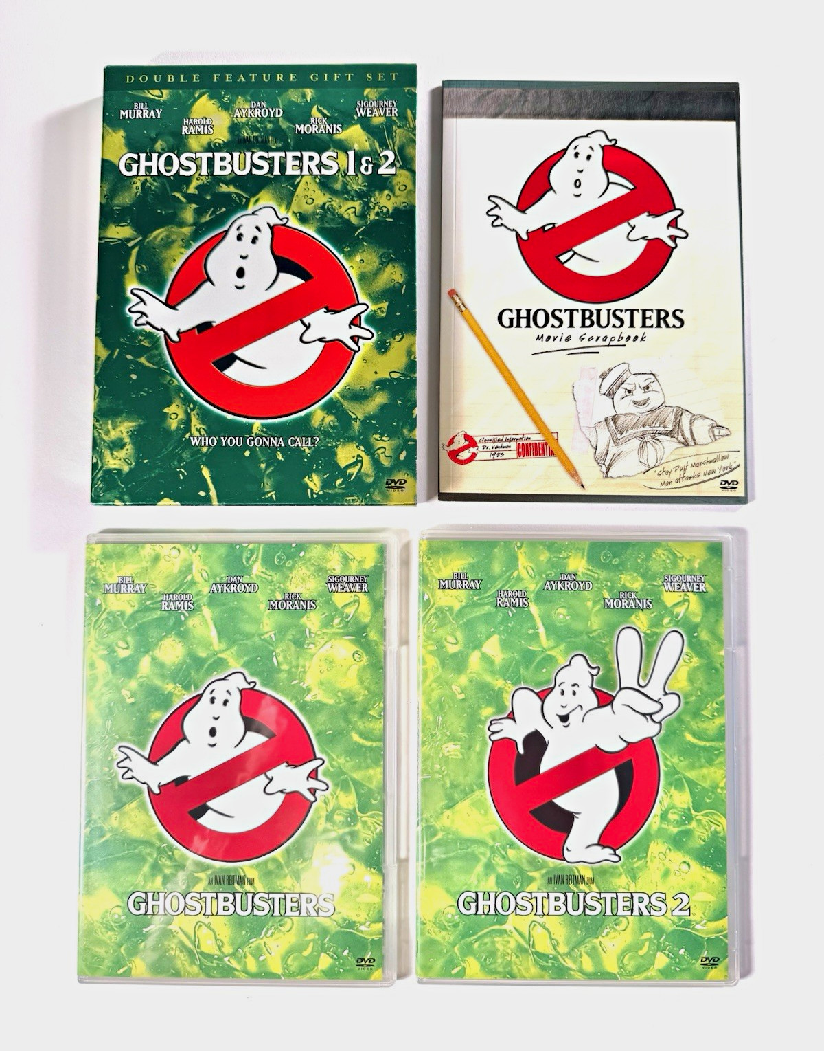 Ghostbusters 1 & 2 DVD Double Feature Gift Set w/ Collectible Scrapbook Book
