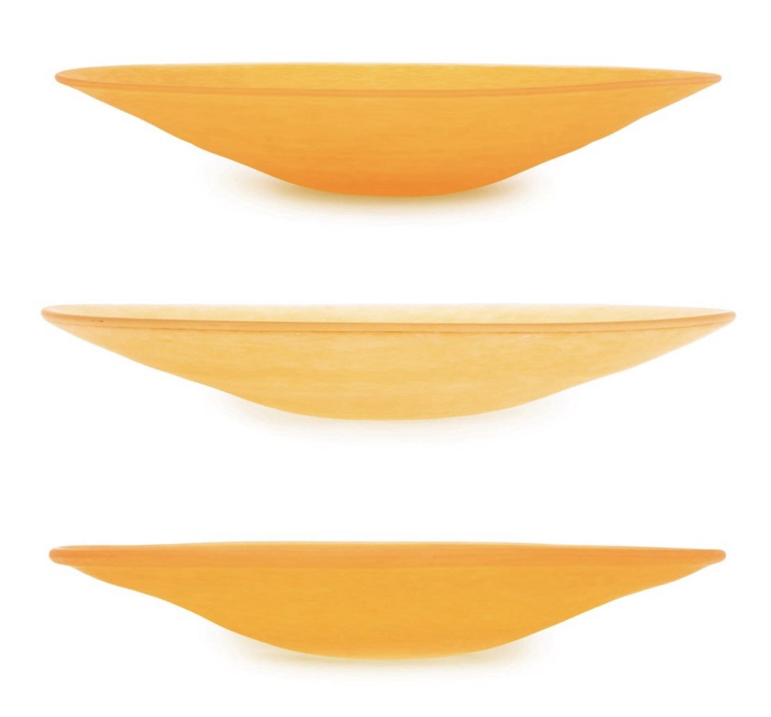 Three Murano Molted Frosted Glass Bowls