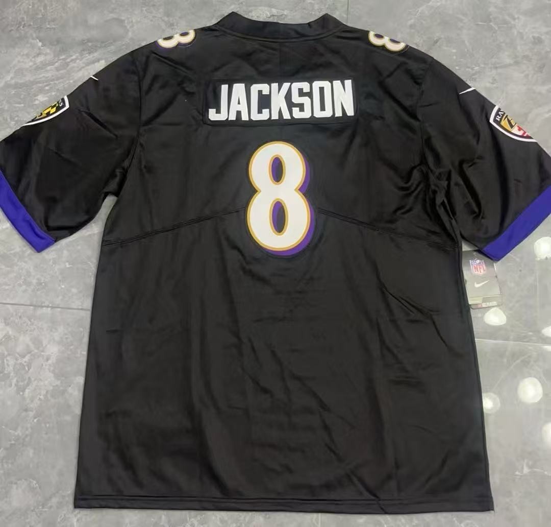 Baltimore Ravens Lamar Jackson #8 Black Stitched Mne's Size NWT Baltimore Ravens Lamar Jackson #8 Black Stitched Mne's Size NWT