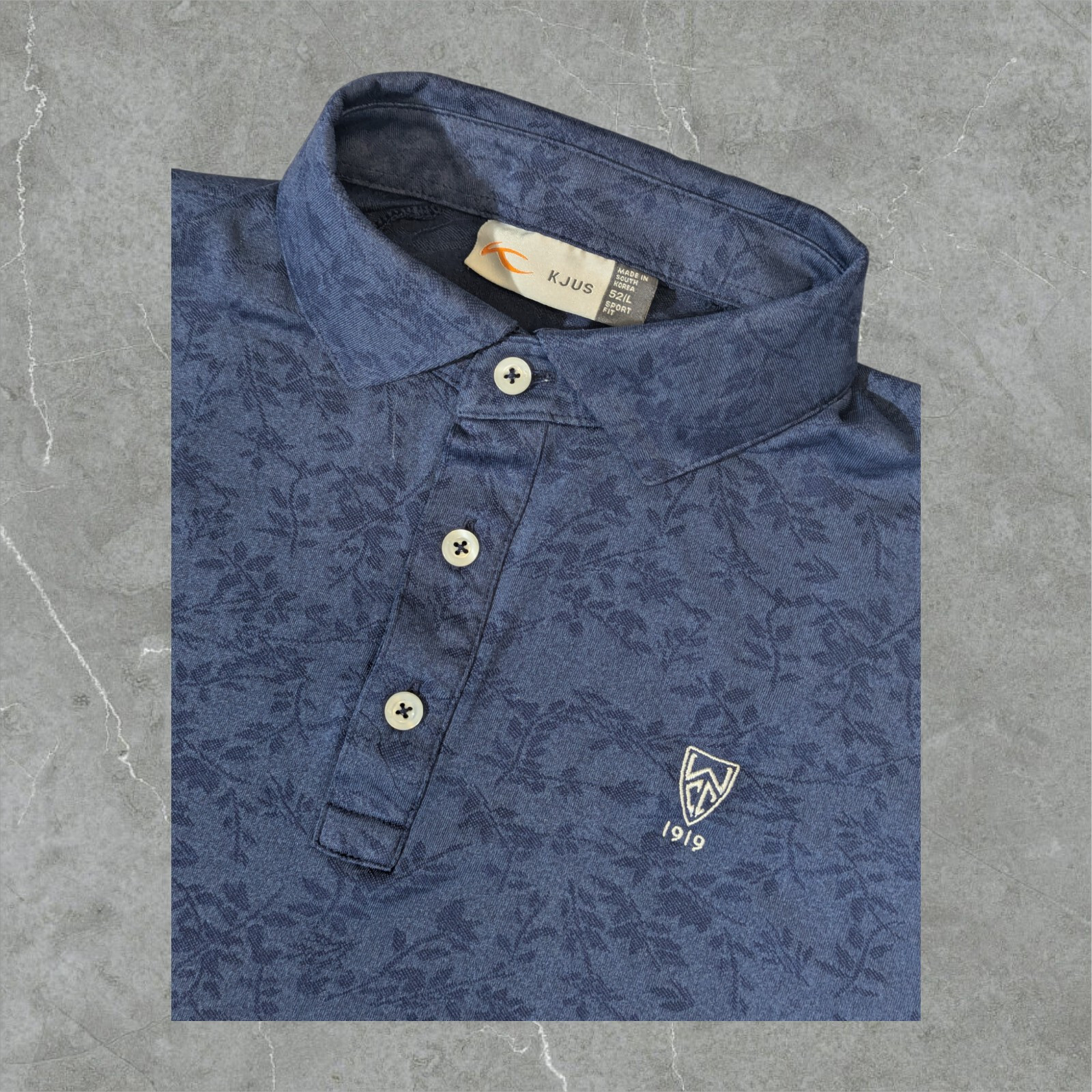 KJUS Stephen Polo Men 52 | Large Sport Fit Short Sleeve Golf Navy Floral KJUS Stephen Polo Men 52 | Large Sport Fit Short Sleeve Golf Navy Floral