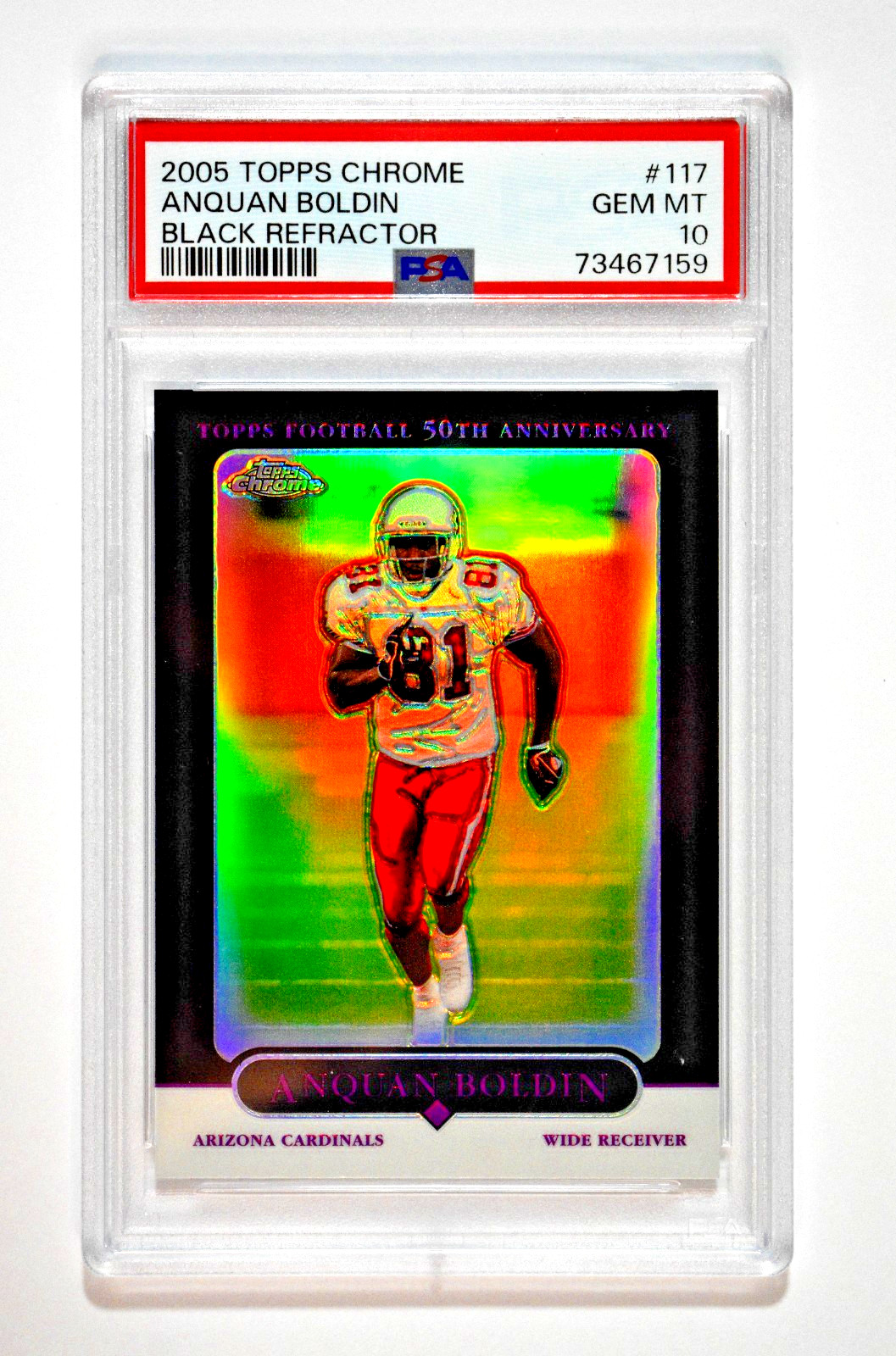 2005 Topps Chrome #117 Anquan Boldin Black Refractor /100 PSA 10 Gem Mint