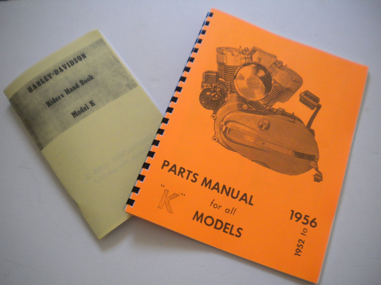 1952-1956 Harley K Model Parts Manual & Riders Handbook-NEW