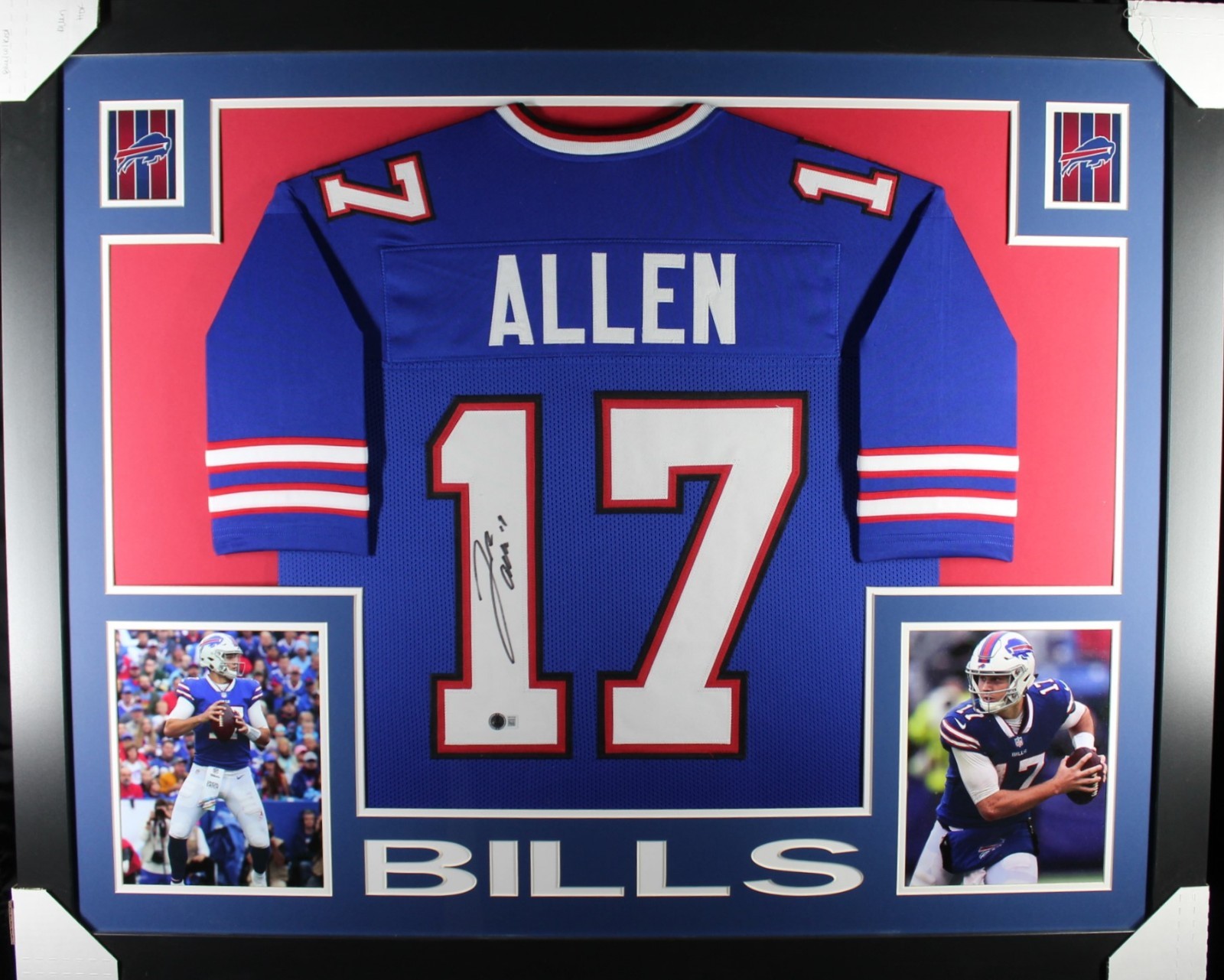 JOSH ALLEN (Bills blue SKYLINE) Signed Autographed Framed Jersey Beckett