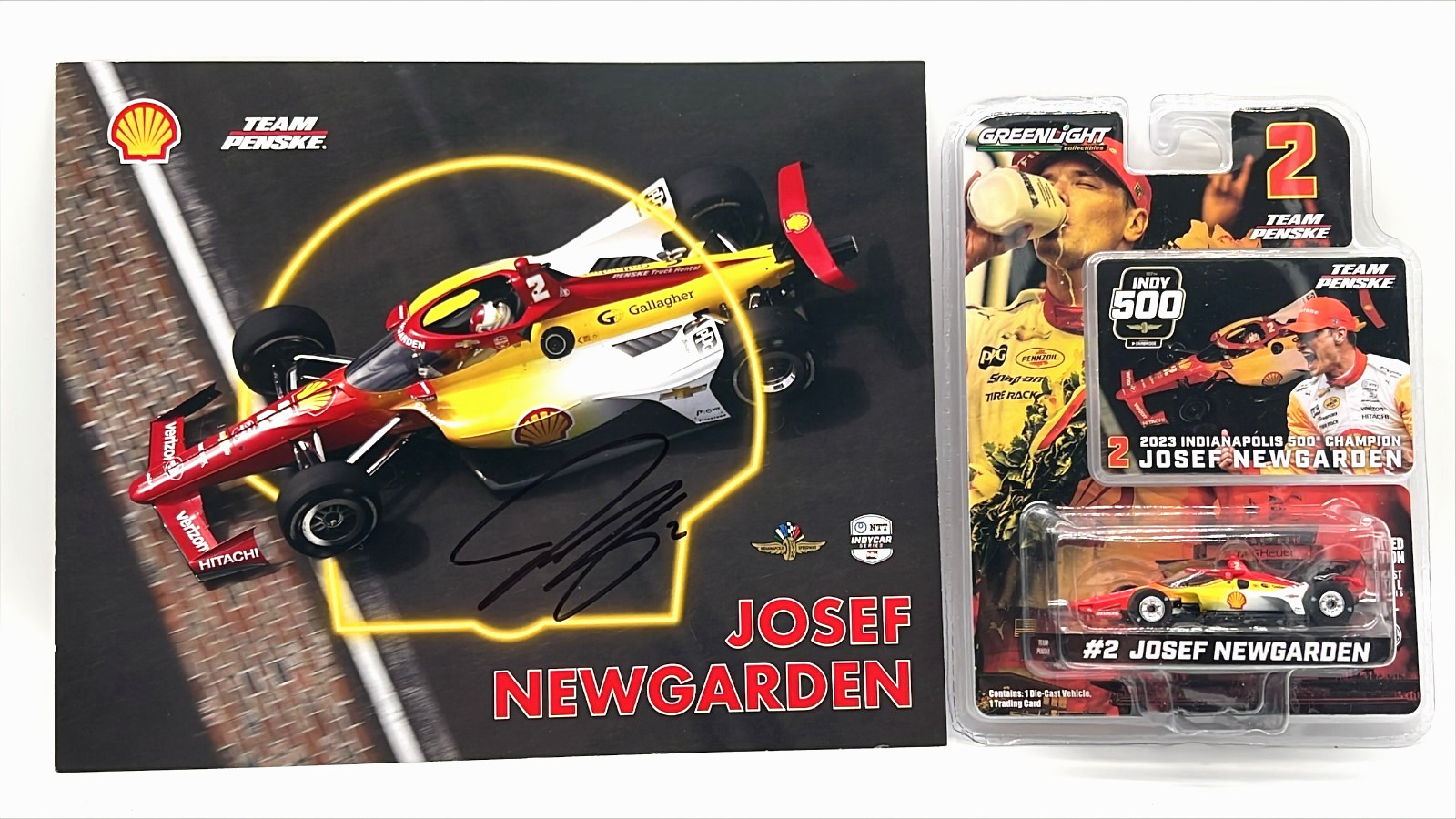 Josef Newgarden Signed Card / Indy 500 Indianapolis 1/64 Greenlight Indycar 