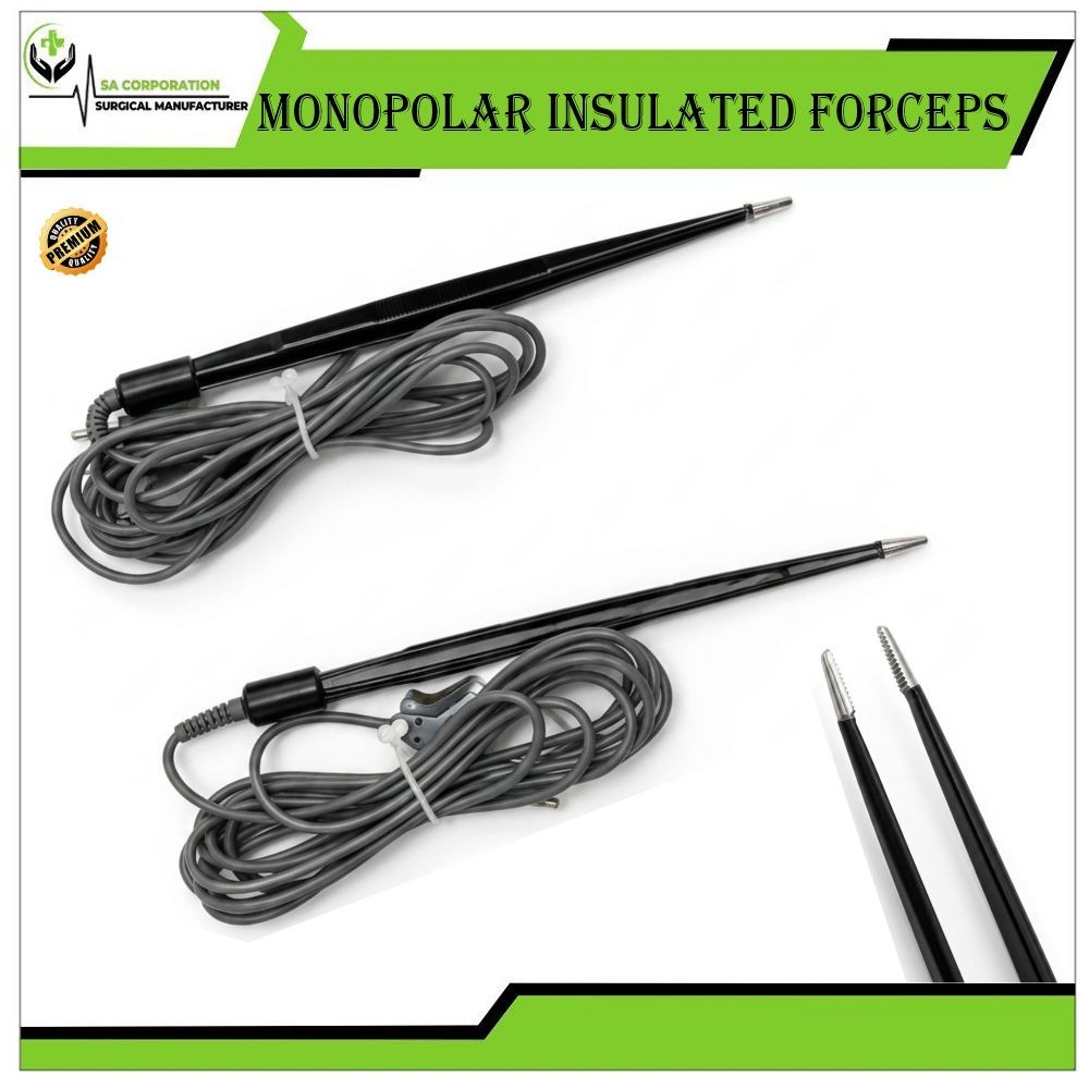 Lot of 2X Monopolar Insulated Forceps 21cm High Quality