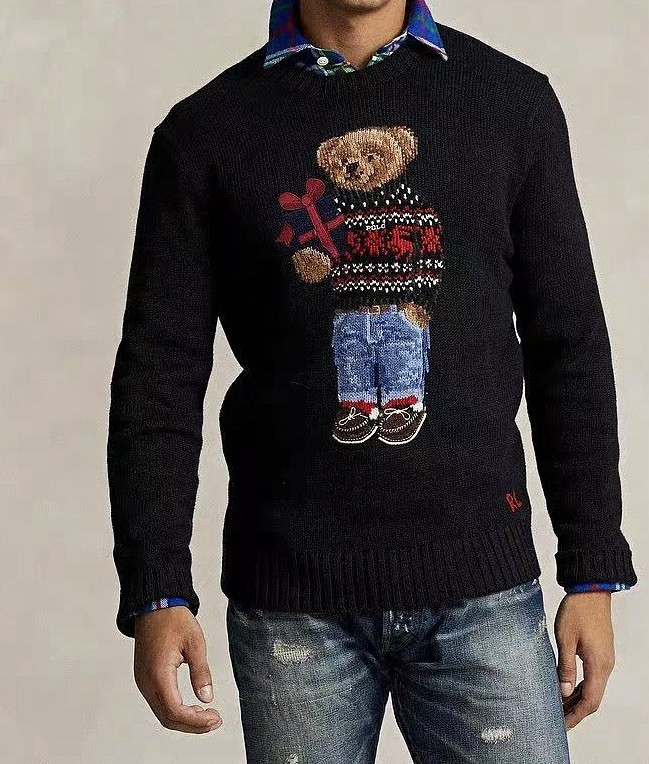 New arrivals men L Polo RL Men’s Polo Bear Holiday Graphic Crewneck Cotton Knit