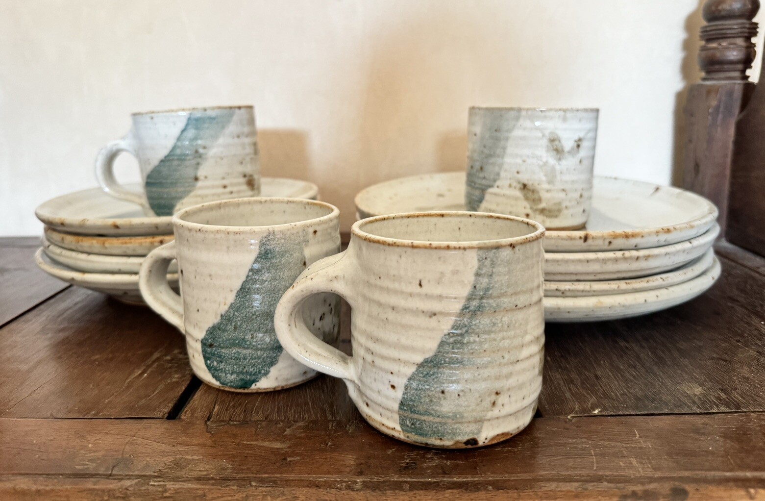Vintage Otto & Vivika Hand Thrown Speckled Glaze Stoneware Set Of Dishes