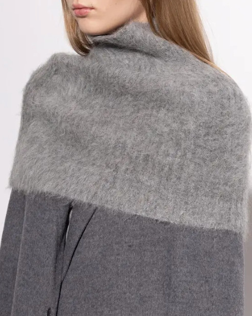 TOTEME Ribbed Funnel Neck Warmer Gray Tote Bag One Size Unisex