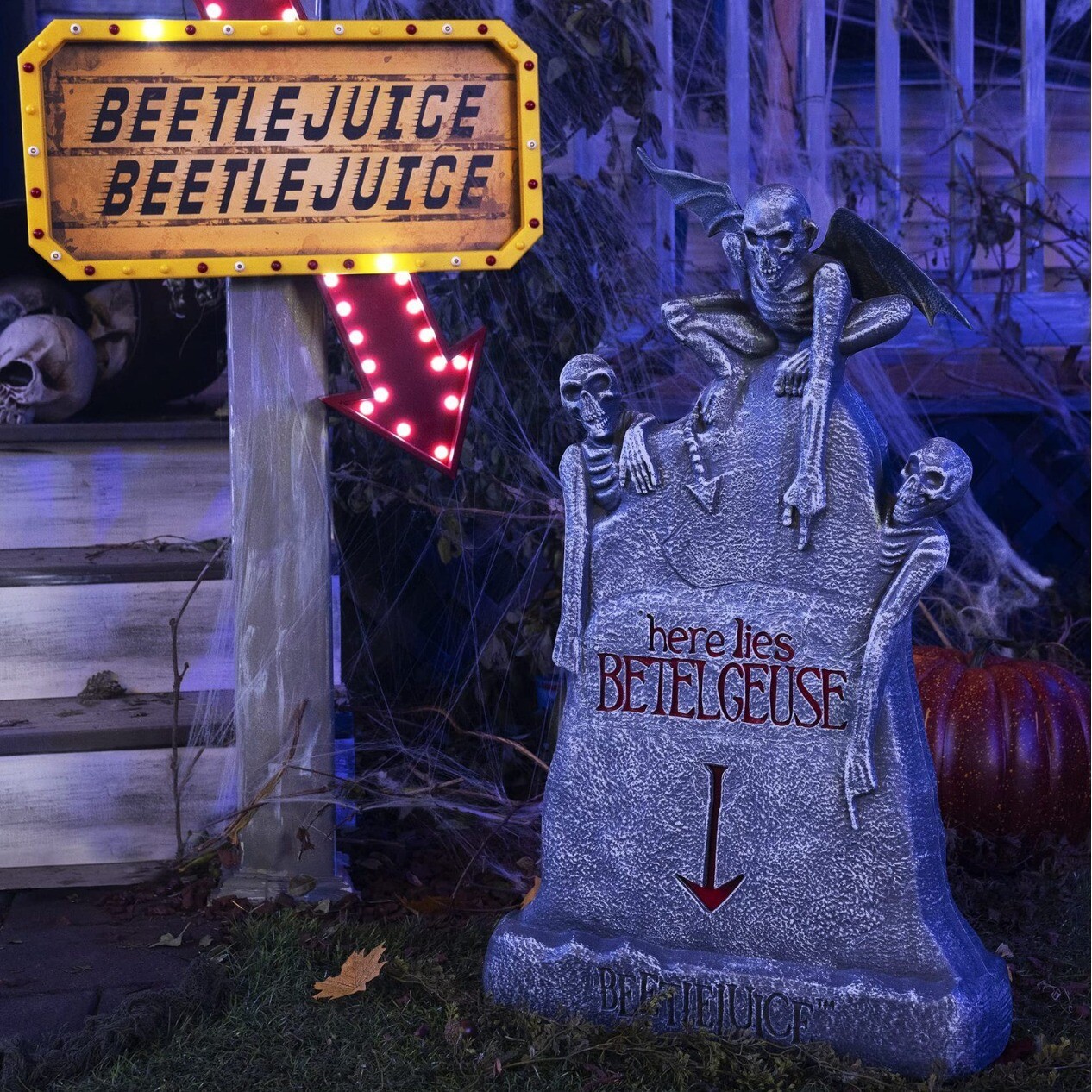 Beetlejuice LED Here Lies Beetlejuice Tombstone Halloween Decoration Officially