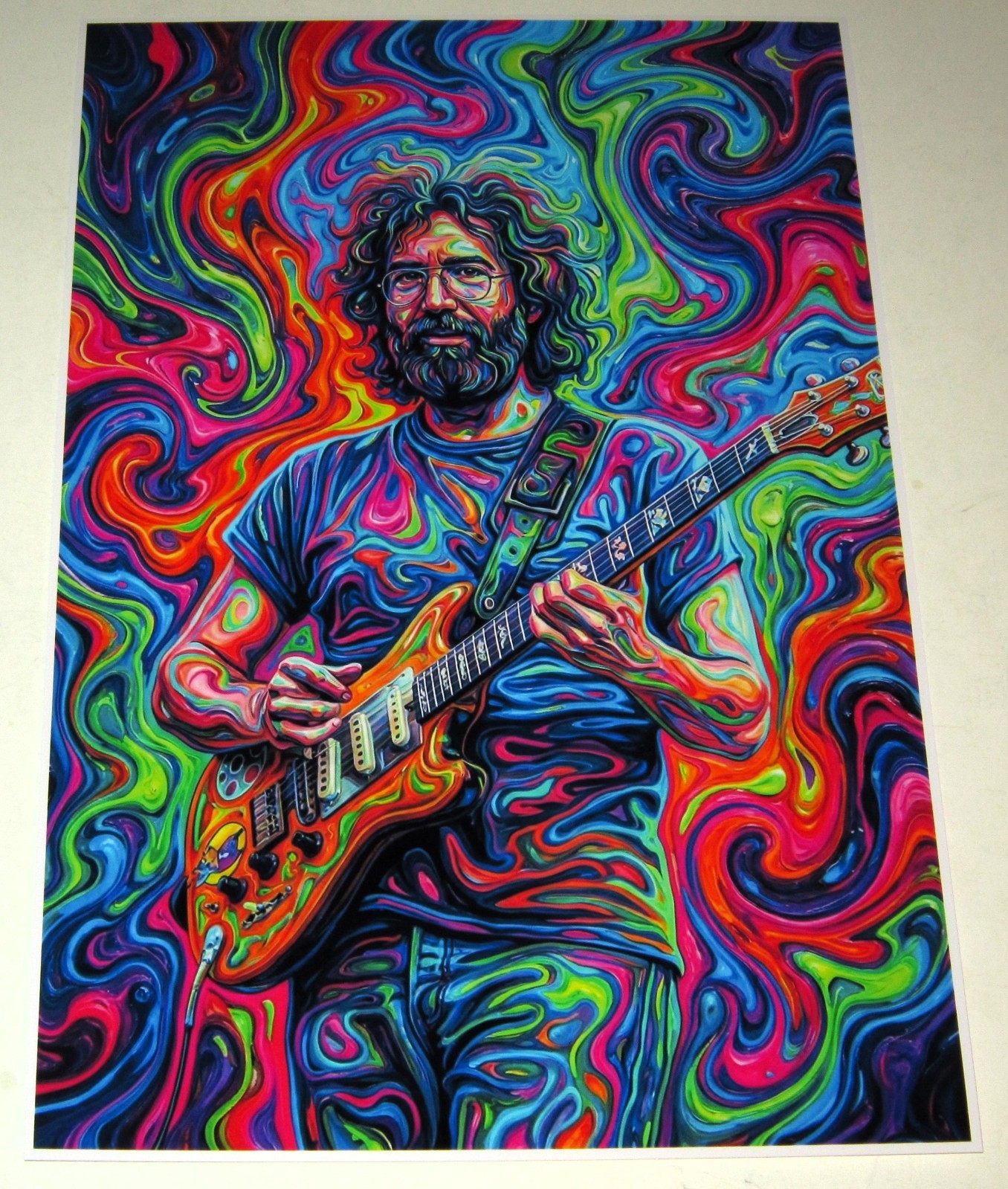 Large Jerry Garcia 1990 Beautiful Colors Art Grateful Dead Poster 19\