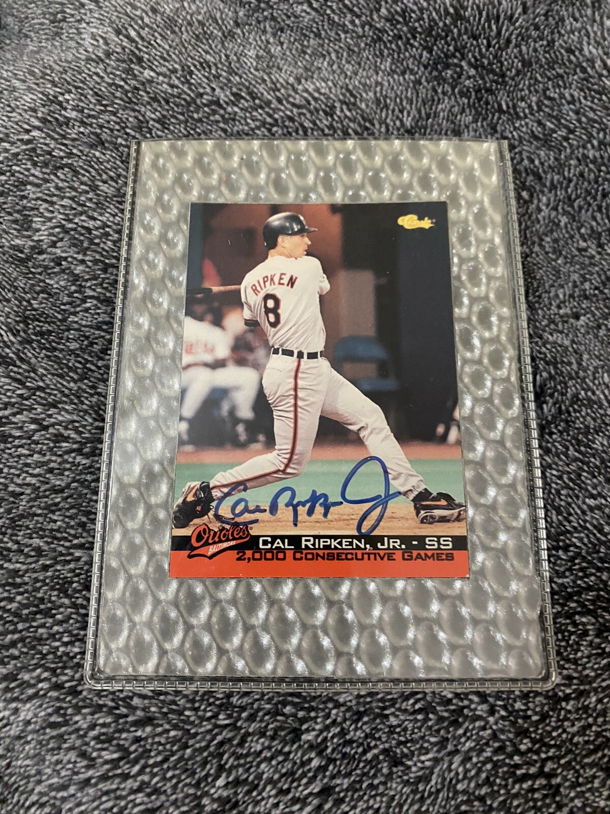 1994 Classic Cal Ripken Jr. 2,000 Consecutive Games- Hand Signed- Game #1605