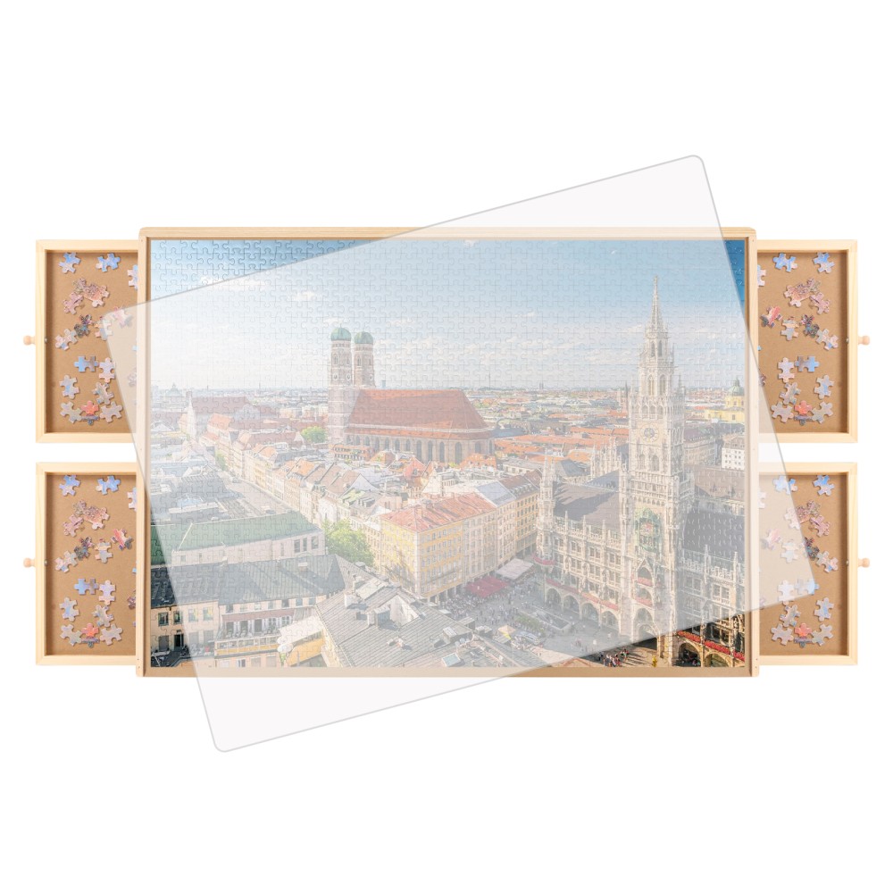 1000 Piece Rotating Puzzle Board with Lazy Susan Base with 4 Storage Drawers 1000 Piece Rotating Puzzle Board with Lazy Susan Base with 4 Storage Drawers