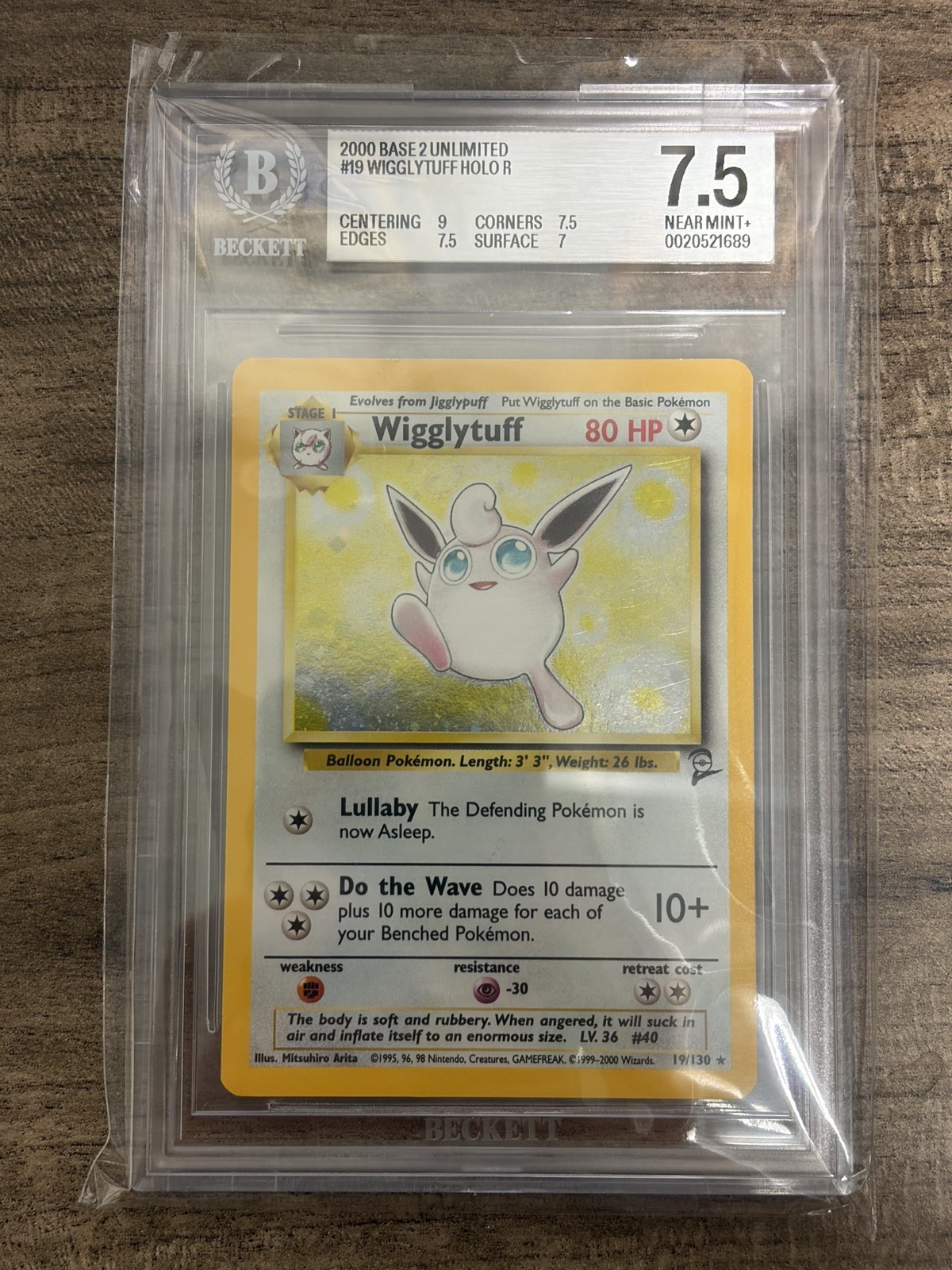1999 pokemon jungle wigglytuff holo 16 Beckett 7.5 1999 pokemon jungle wigglytuff holo 16 Beckett 7.5