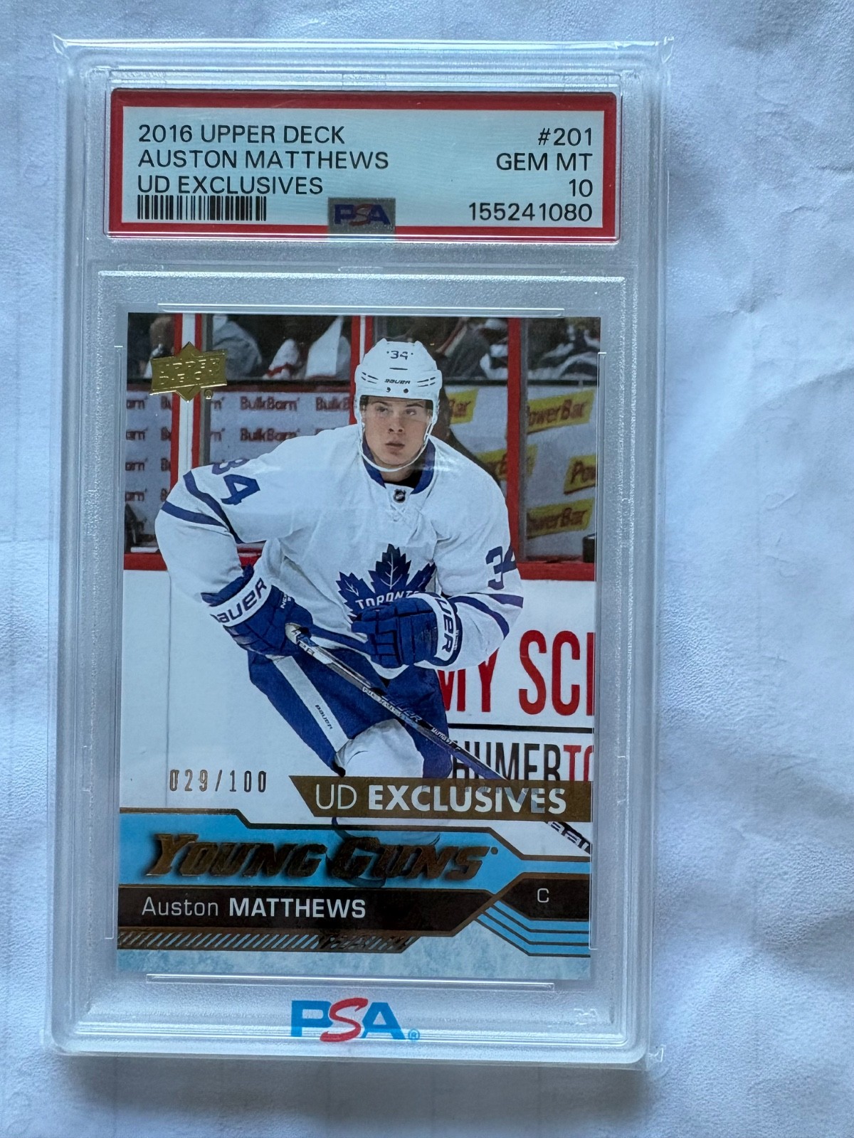 2016-17 Upper Deck Exclusives - Auston Matthew Young Guns Rookie - PSA 10