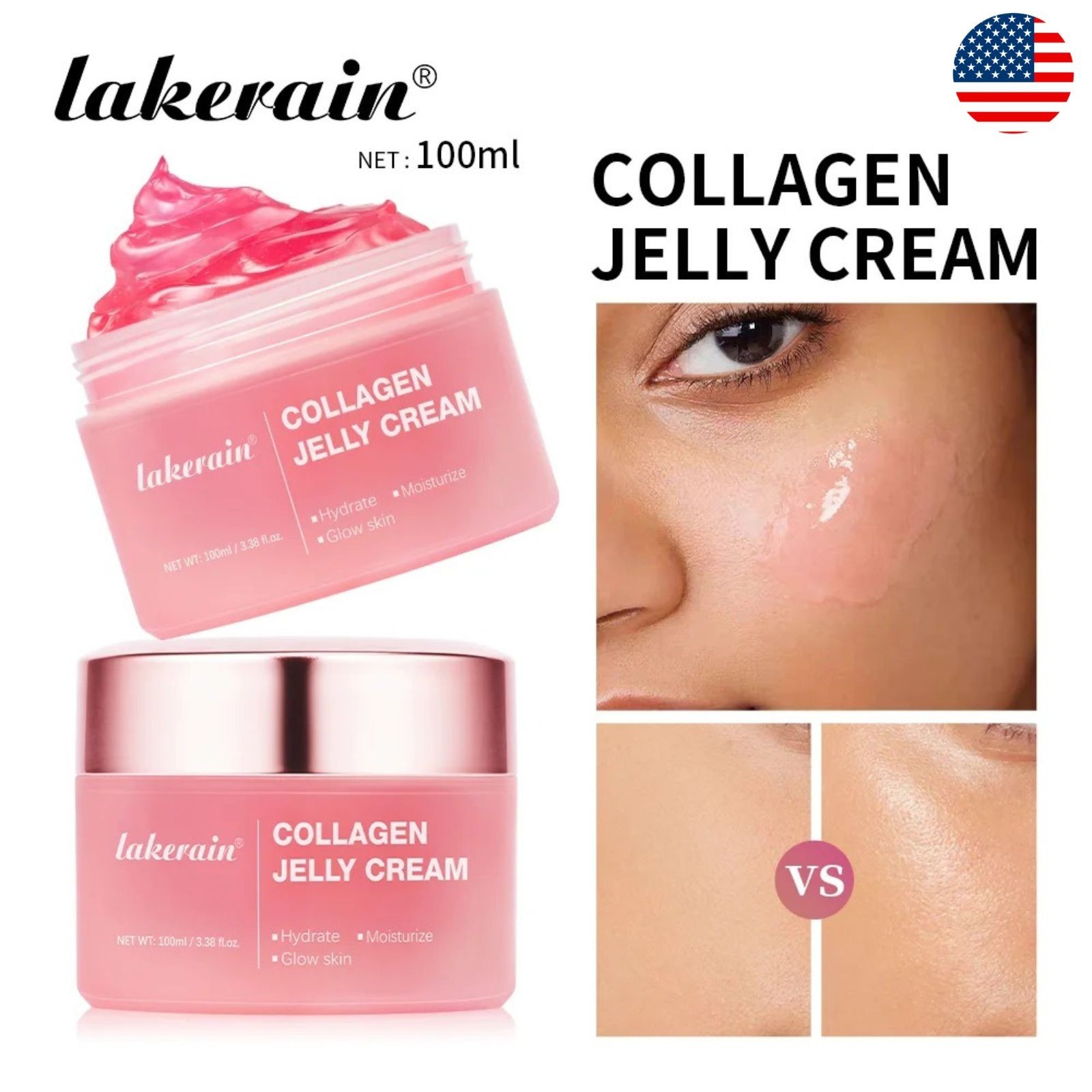 Lakerain PDRN Pink Collagen Jelly Cream -PDRN, Firming, Brightening, Antiaging