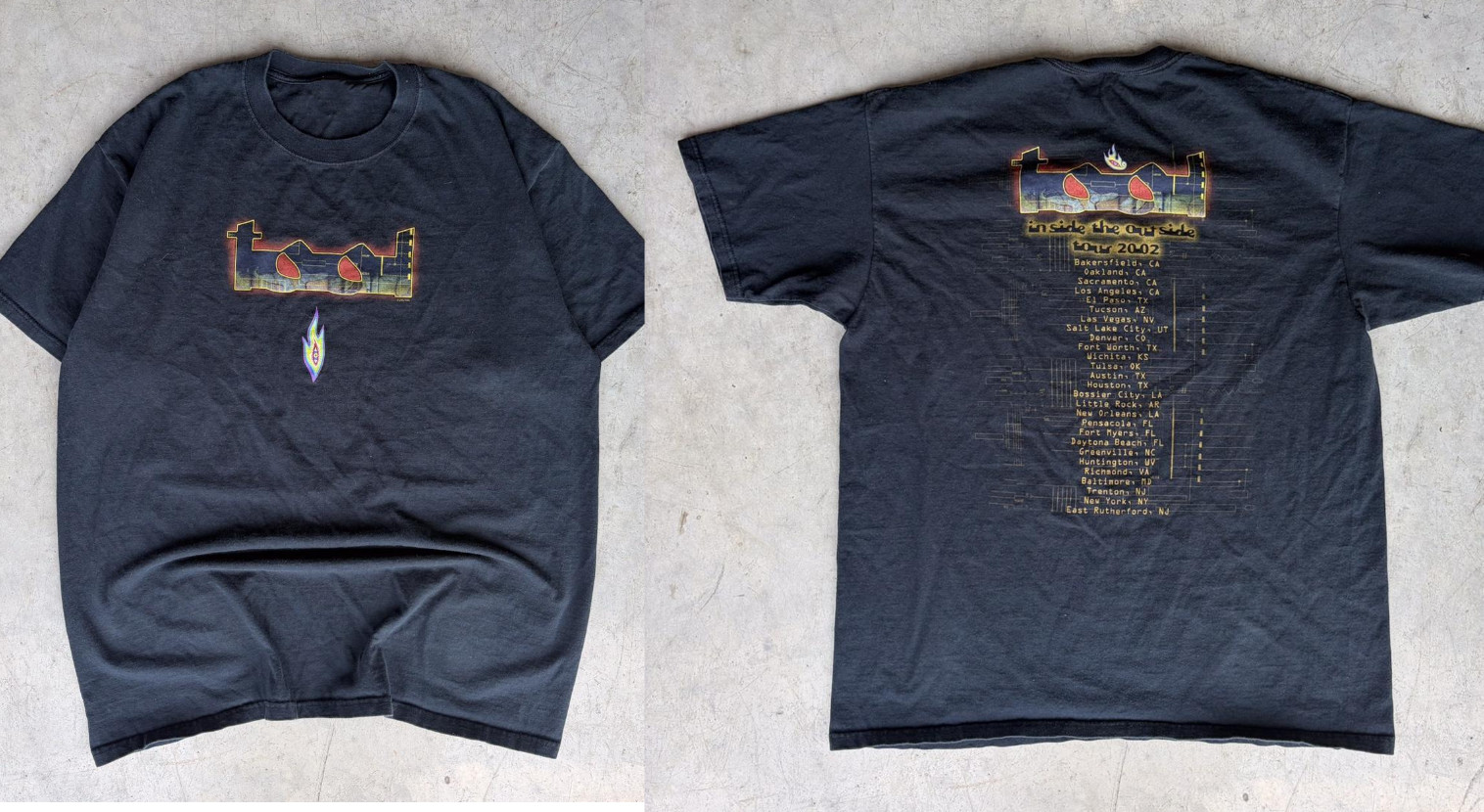 Vintage 2002 Tool Concert Band T Shirt Rock Graphic Tee Tour USA S-5XL