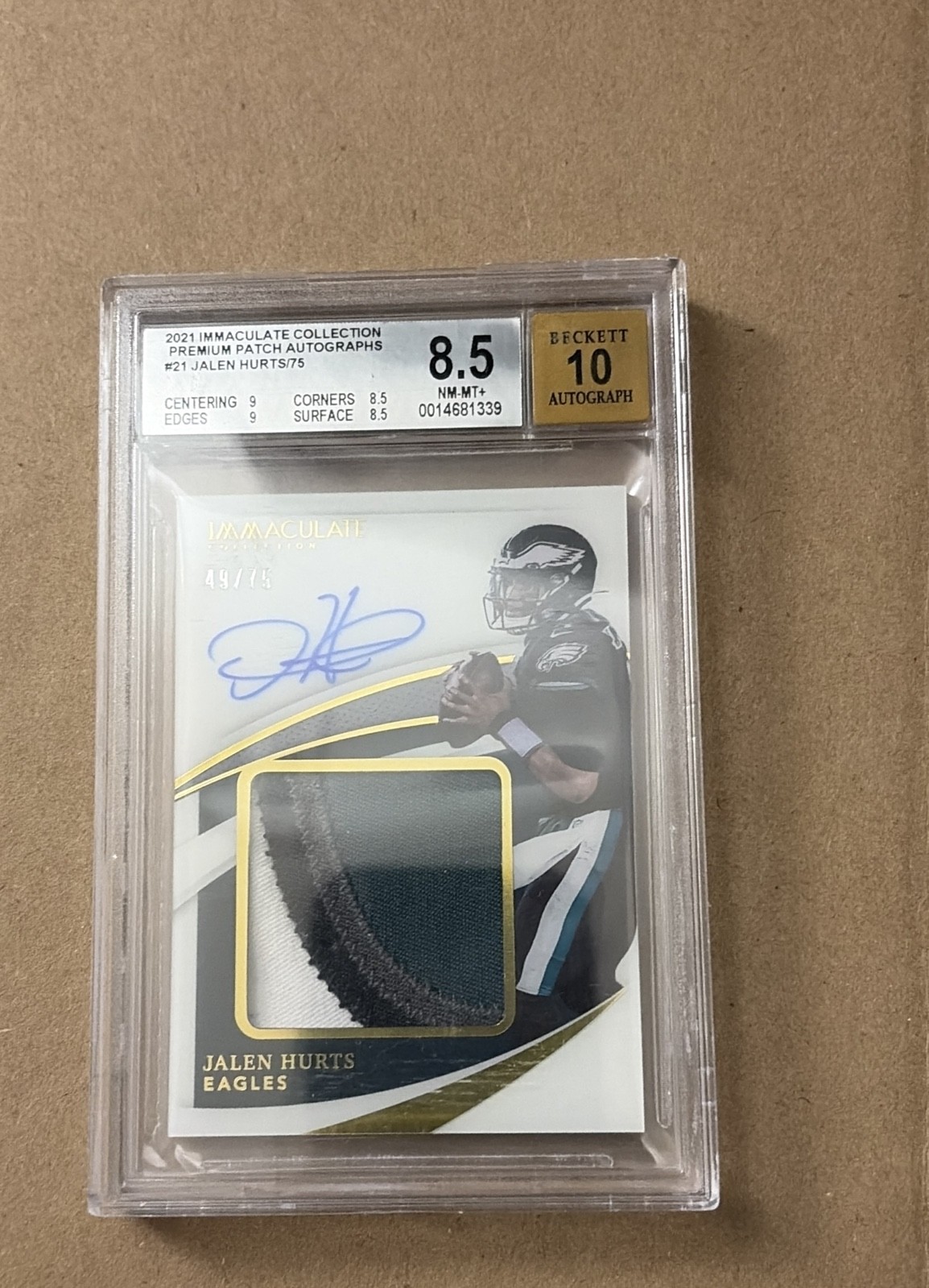 2021 Panini Immaculate Collection - Premium Patch Autographs Jalen Hurts #PPA- 2021 Panini Immaculate Collection - Premium Patch Autographs Jalen Hurts #PPA-