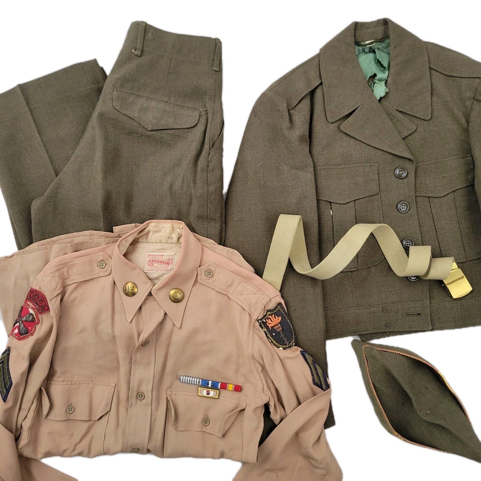 Original WWII US Mens Army Corps Full Army Wool Uniform 1951 