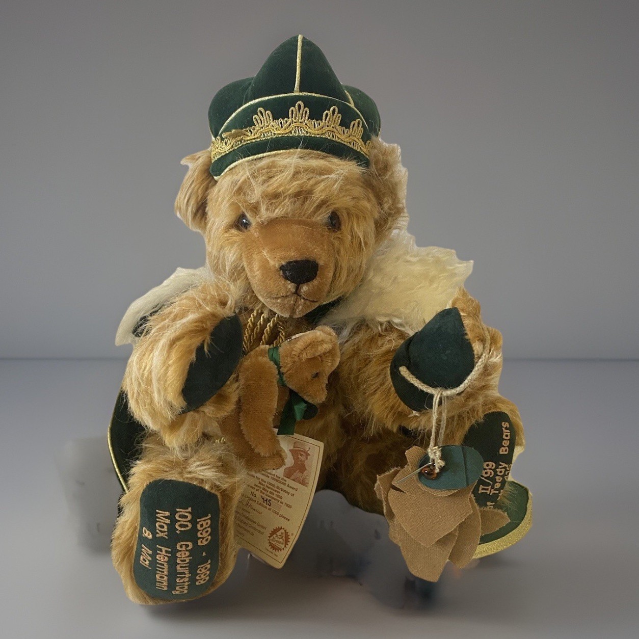 Max Hermann Mohair Teddy Bear Happy Wanderer Limited Edition w Tags Music Box