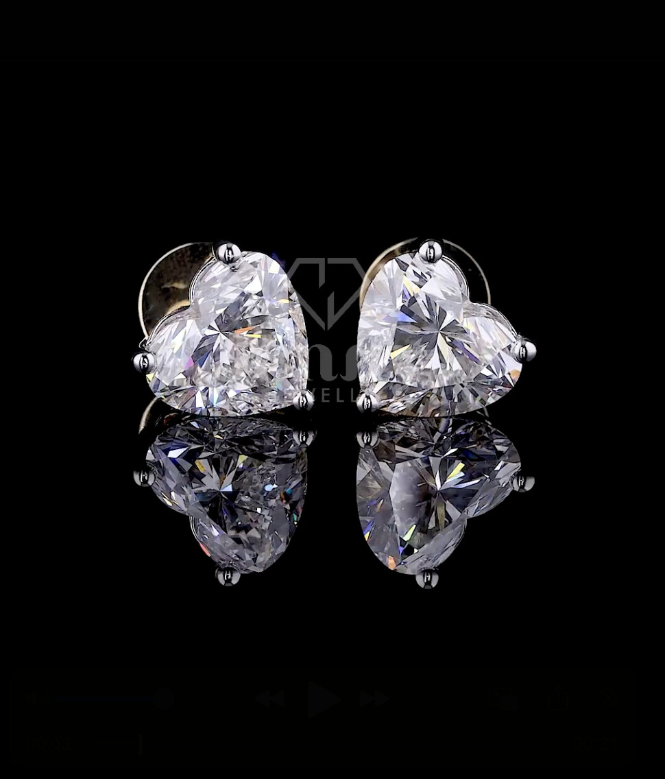 5.00CT Heart Cut Lab Grown Diamond Earrings,Studs Earring,Solitaire Gift For Her