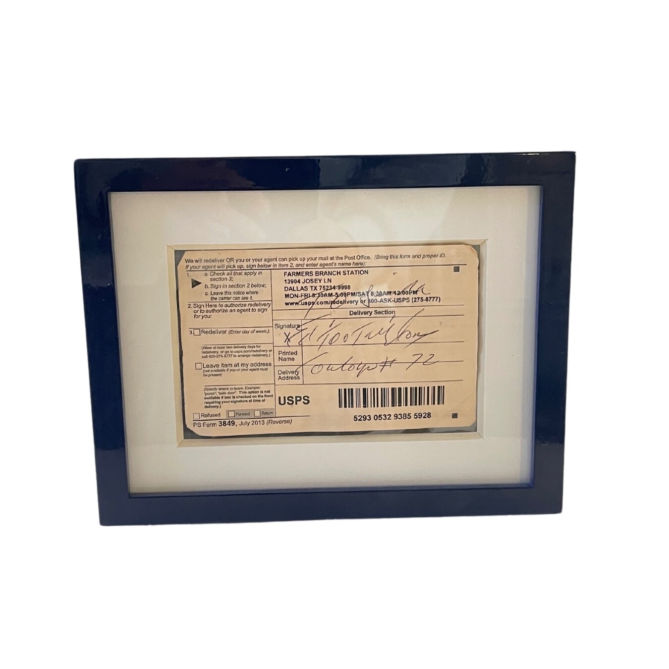 Framed Autographed Ed \