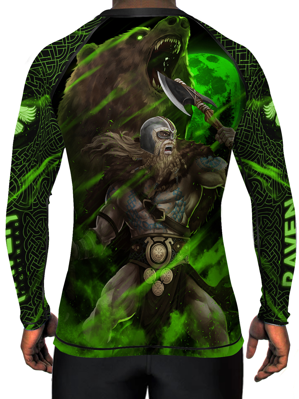 Raven Fightwear Men\'s Berserker 2.0 Rash Guard MMA BJJ Black 