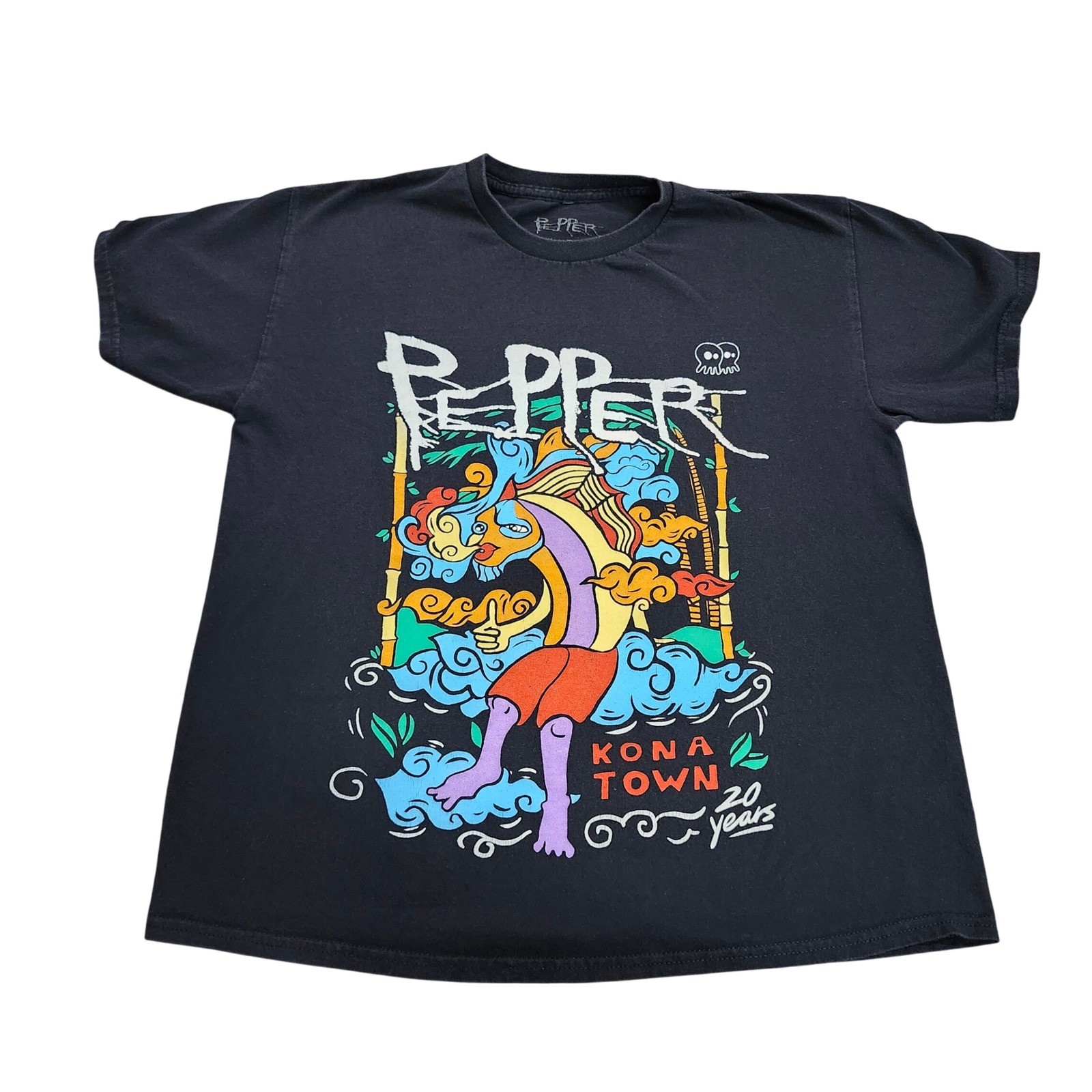 Pepper T-Shirt Mens XL Kona Town 20 Years 2023 Tour Black Graphic EUC