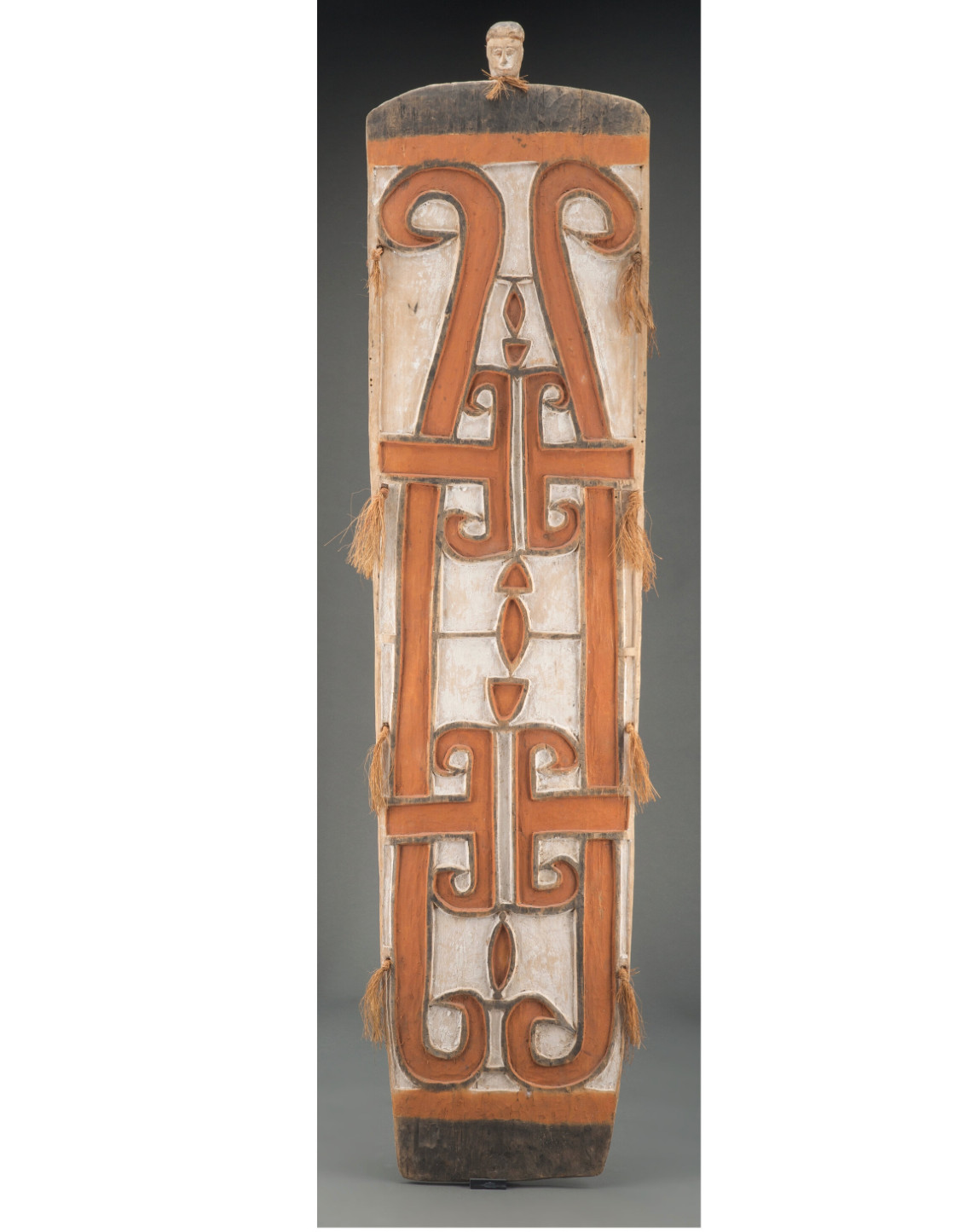 Authentic Large Asmat Painted Wood Shield – Tribal Art from Papua, Indonesia
