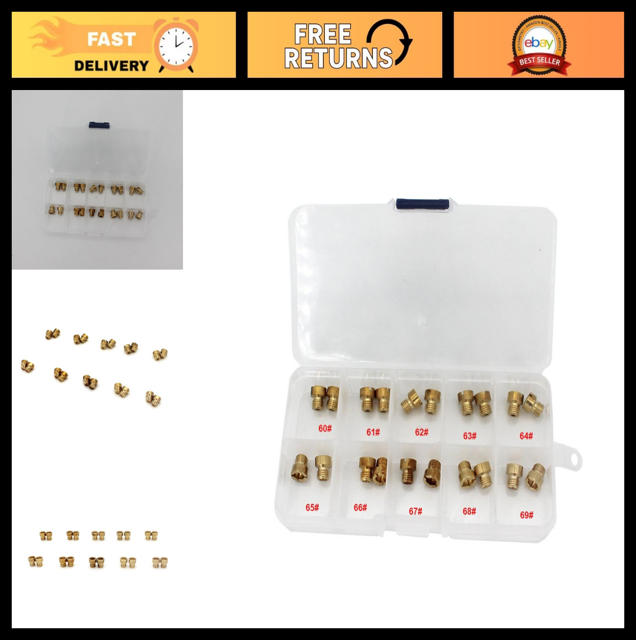 20Pcs Carburetor Main Jet Assortment Kit for Quick Fuel Demon Avenger 1/4 20Pcs Carburetor Main Jet Assortment Kit for Quick Fuel Demon Avenger 1/4