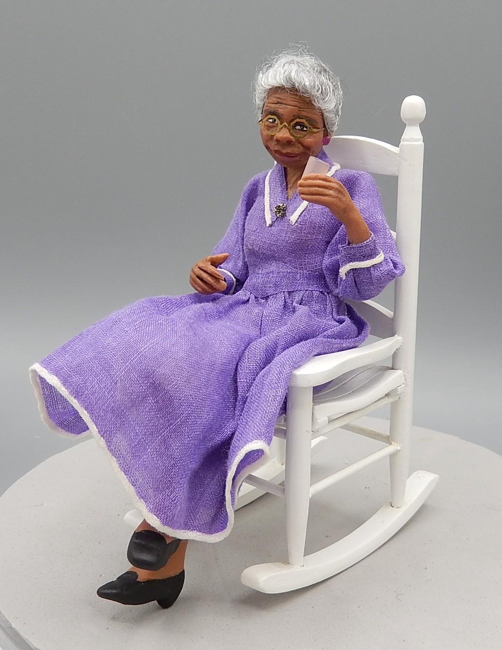 Vintage OOAK Delores Coles Sculpted Older Woman Doll Dollhouse Miniature 1:12 Vintage OOAK Delores Coles Sculpted Older Woman Doll Dollhouse Miniature 1:12