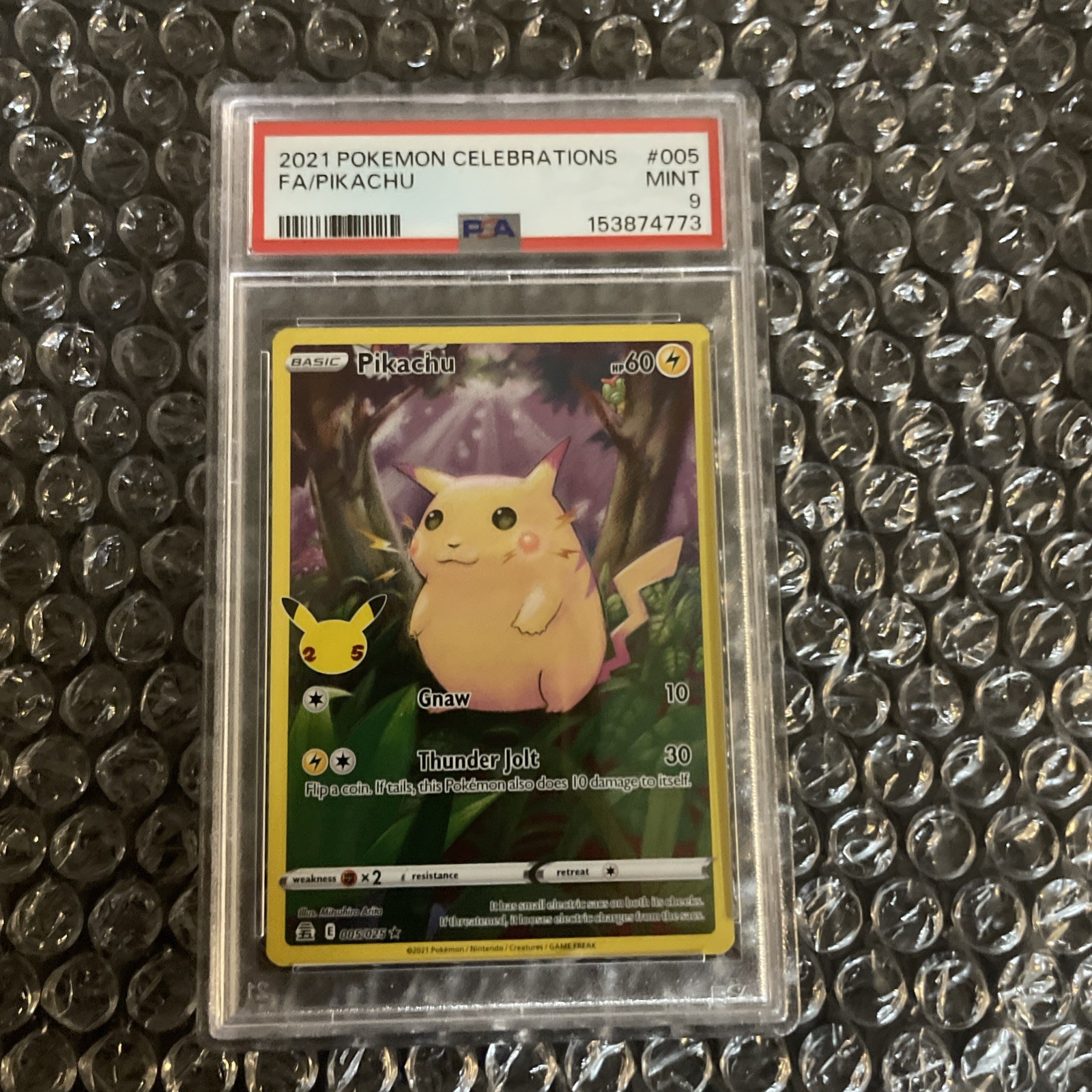 2021 Pikachu 005 Celebrations FA Pokemon PSA 9