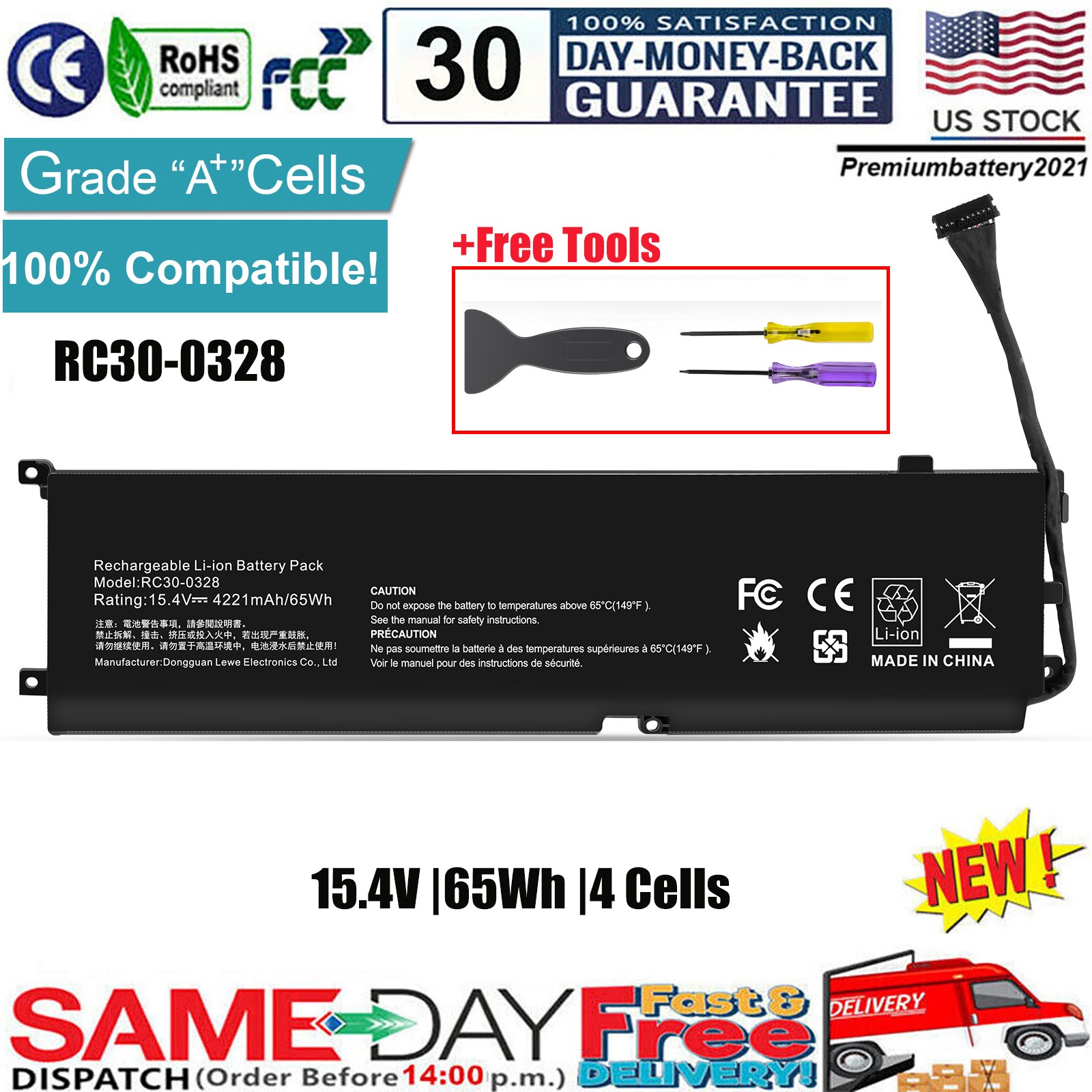 ✅RC30-0328 65Wh Battery For Razer Blade 15 Base 2020 2021 RZ09-0328 RZ09-0369 ✅RC30-0328 65Wh Battery For Razer Blade 15 Base 2020 2021 RZ09-0328 RZ09-0369