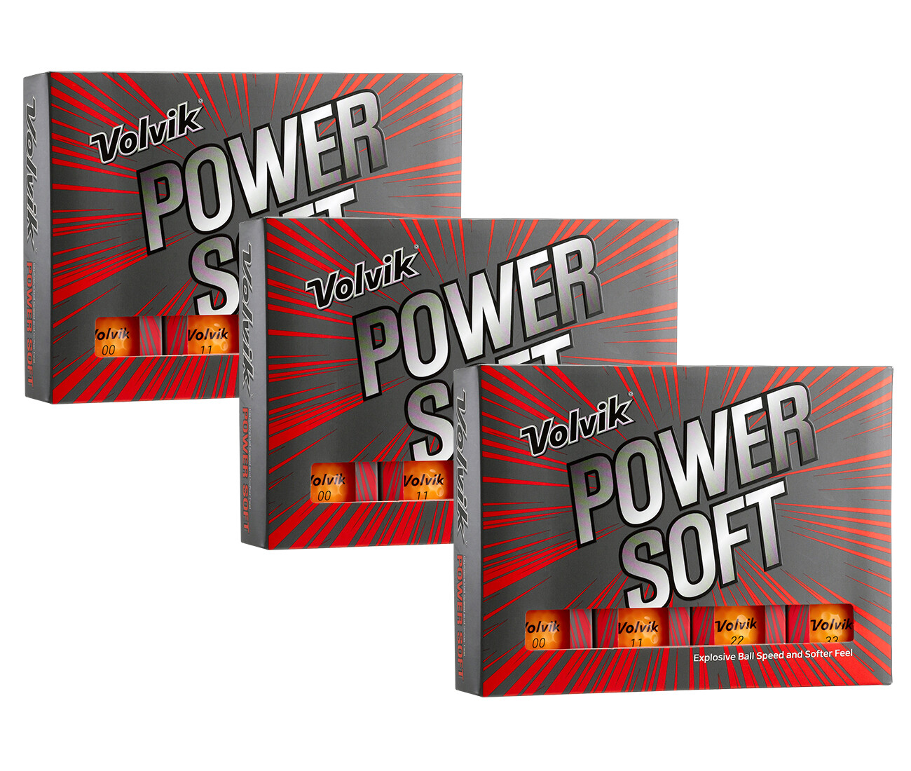 Volvik POWER SOFT Explosive Ball Speed and Soft Feel 3 Dozen Color Golf Balls Volvik POWER SOFT Explosive Ball Speed and Soft Feel 3 Dozen Color Golf Balls