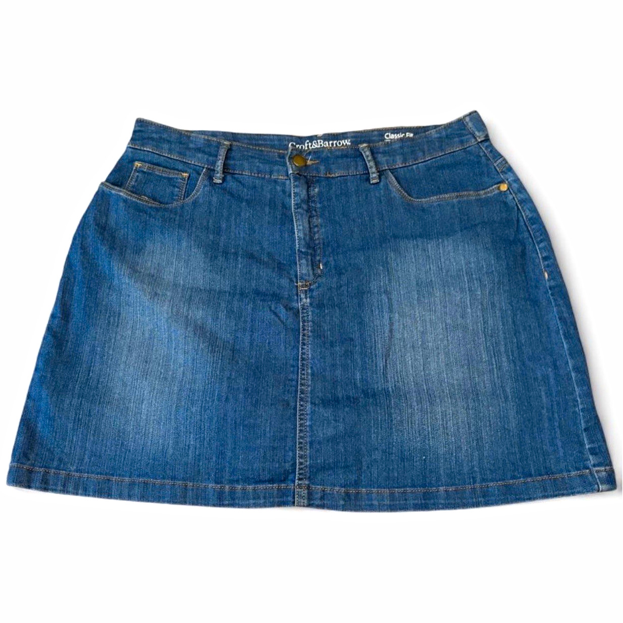 Croft & Barrow Classic Fit Short Skort Stretch Pockets Blue Petite 12P