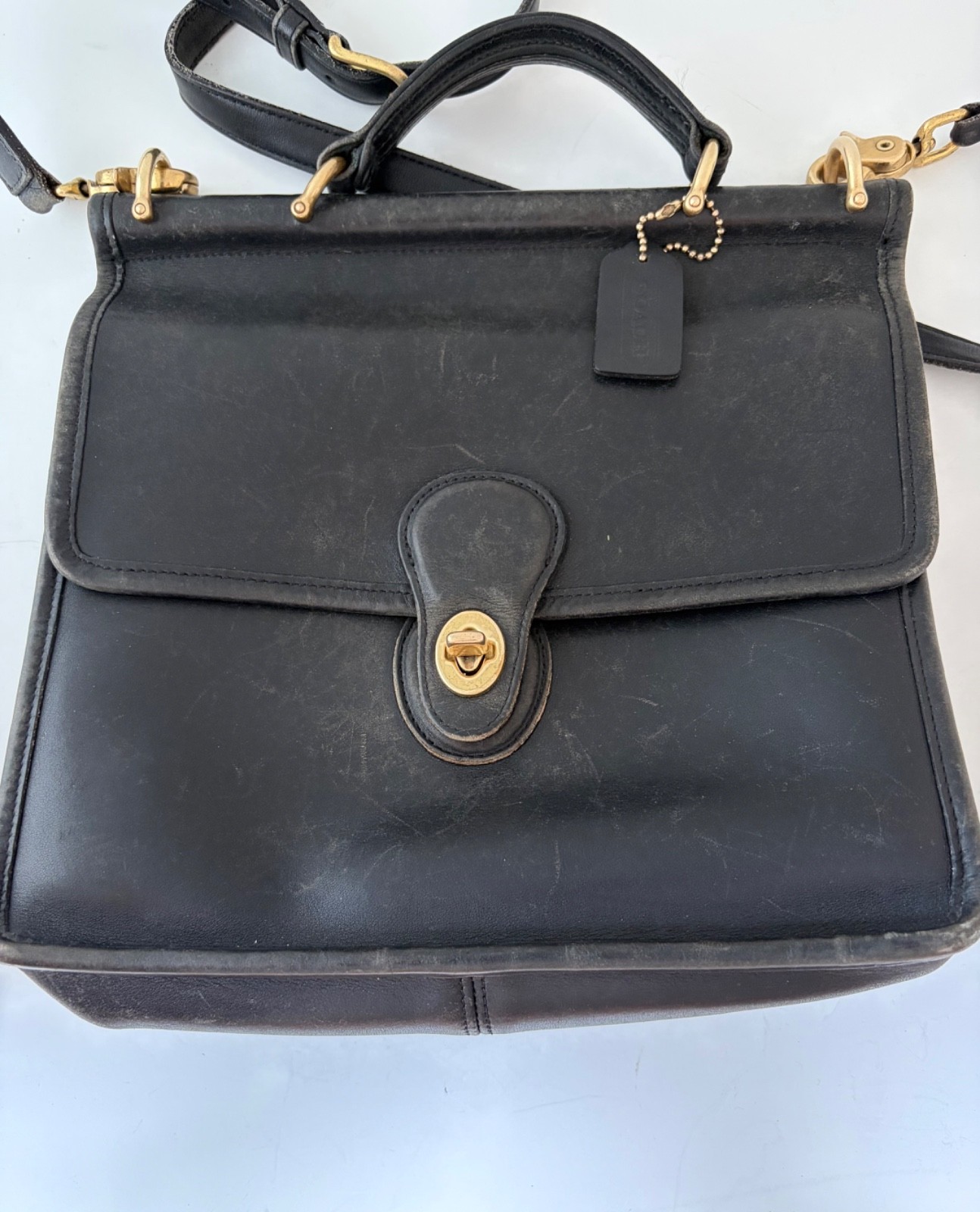 Vintage 1990’s - Coach Willis Bag 9927 - Black Leather with Nickel Hardware Vintage 1990’s - Coach Willis Bag 9927 - Black Leather with Nickel Hardware