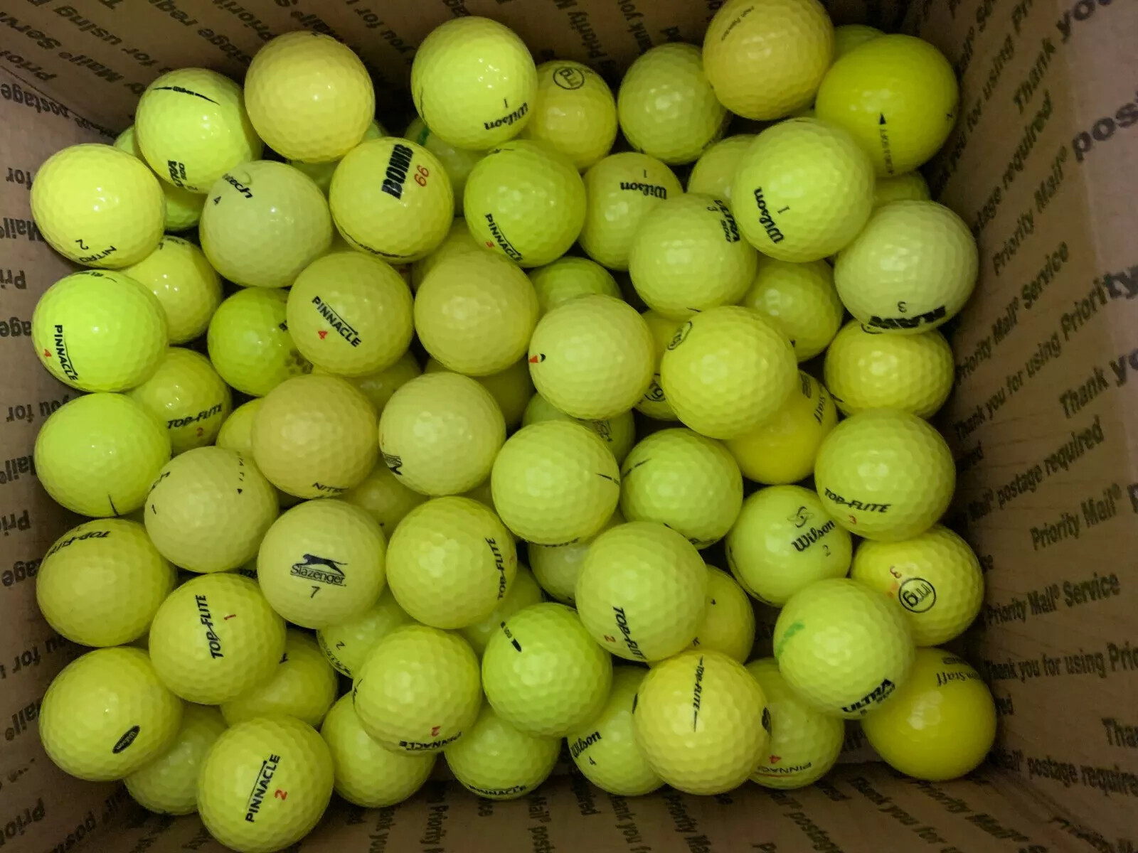 AAA-AAAAA Yellow Value to Mint Condition Used Golf Balls Assorted Brands 