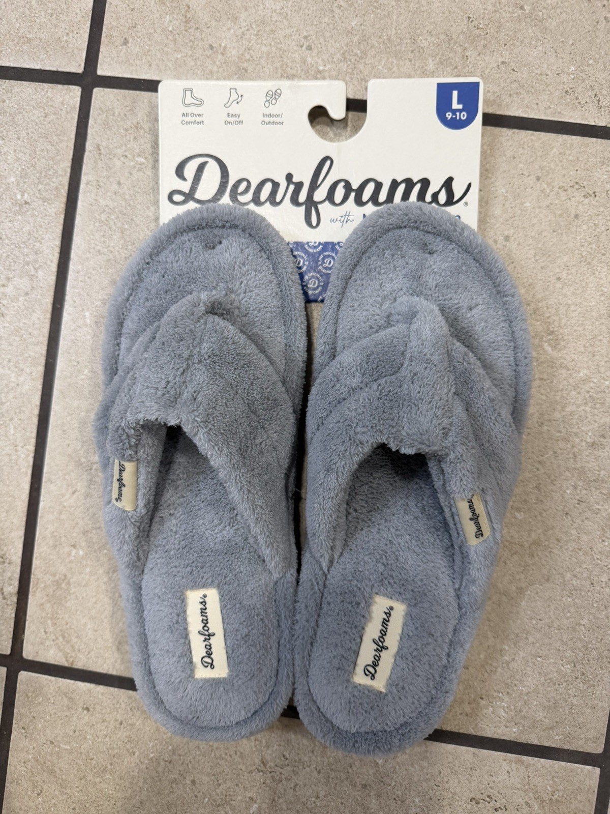 Dearfoam slippers size L 9-10 Blue 